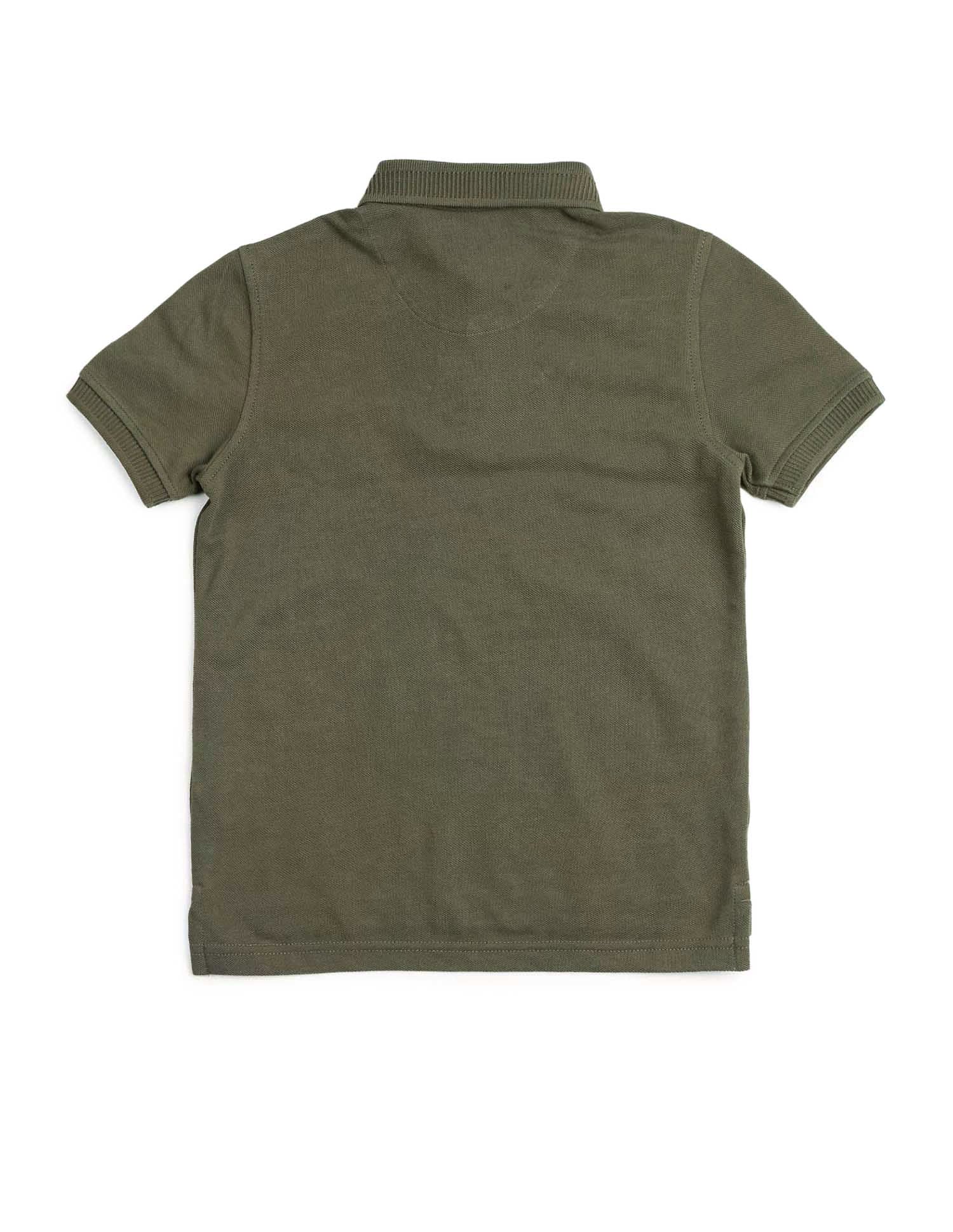 Boys Solid Regular Fit Polo Shirt Olive - U.S. POLO ASSN. | Large