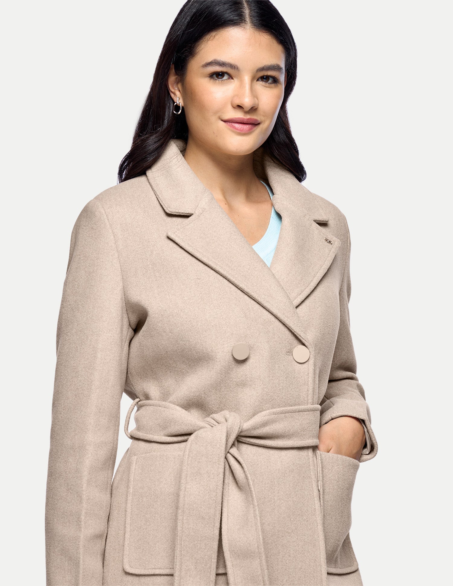 Long Jacket Waist Tie Up Jacket Beige - U.S. Polo Assn. India | Large
