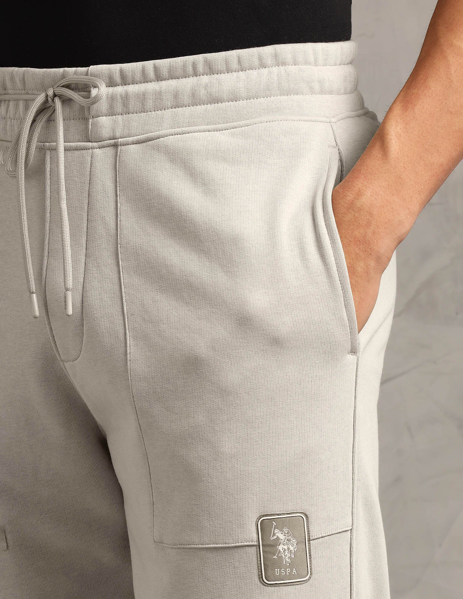 Baggy Fit Cotton Terry OR006 Lounge Pants - Pack Of 1 Grey Mid Stone - U.S. Polo Assn. India | Large