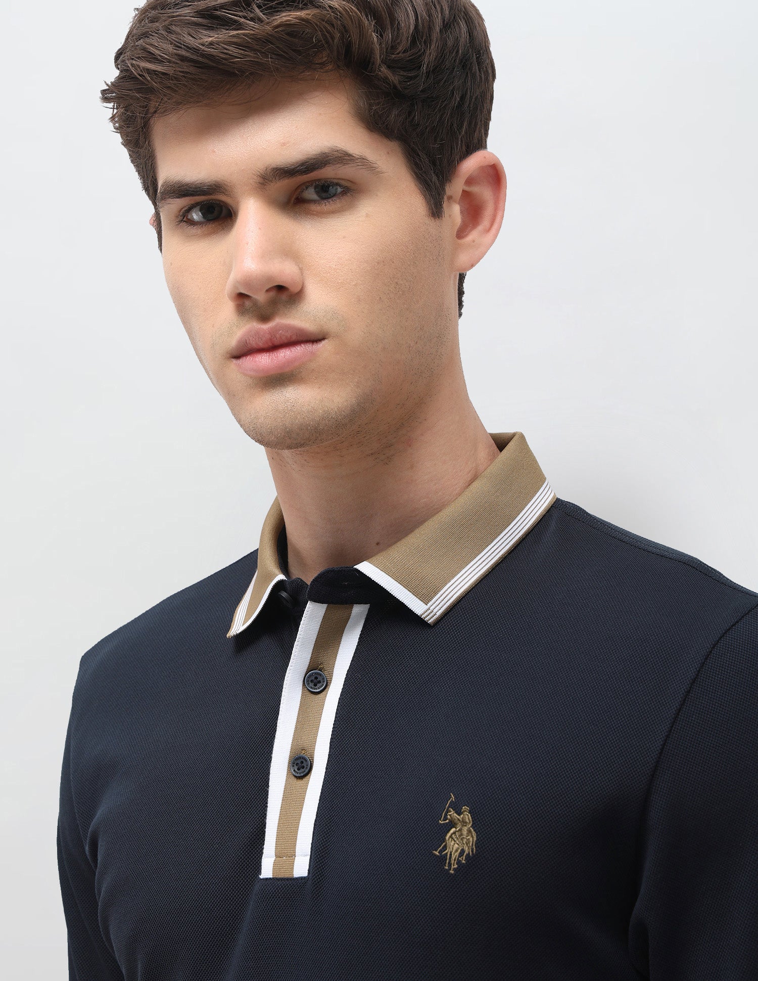 Solid Slim Fit Polo Shirt Navy - U.S. Polo Assn. India | Large