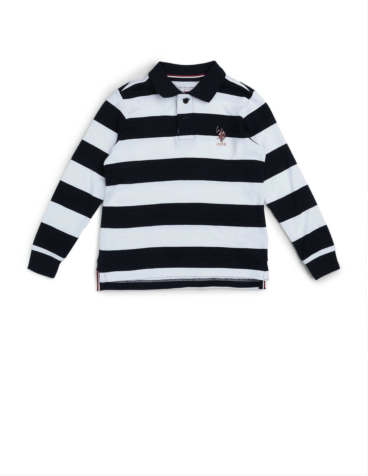 Boys Horizontal Striped Regular Fit Polo Shirt Navy - U.S. POLO ASSN. | Large