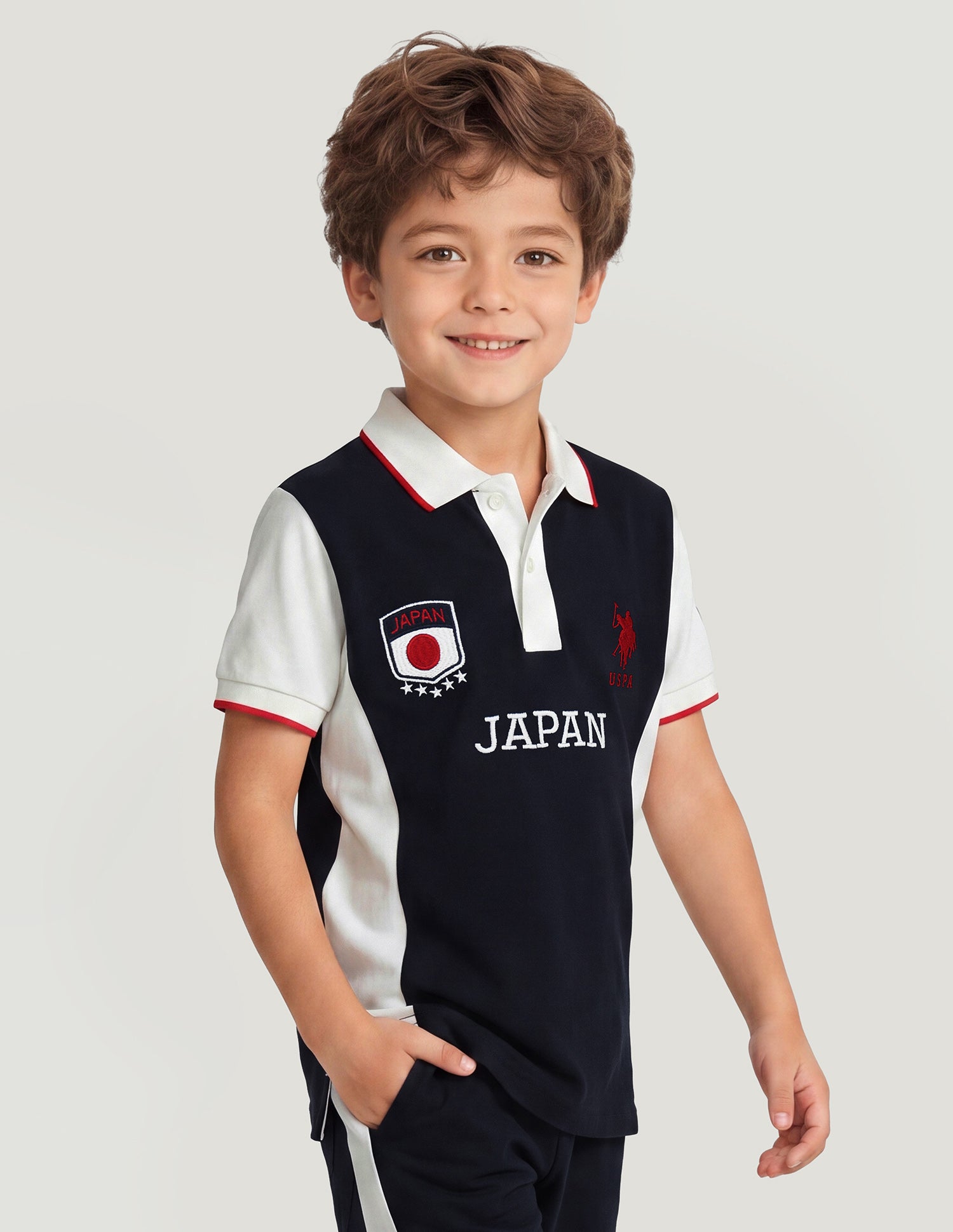 Colourblocked Embroidered Regular Fit Polo Shirt Navy - U.S. Polo Assn. India | Large