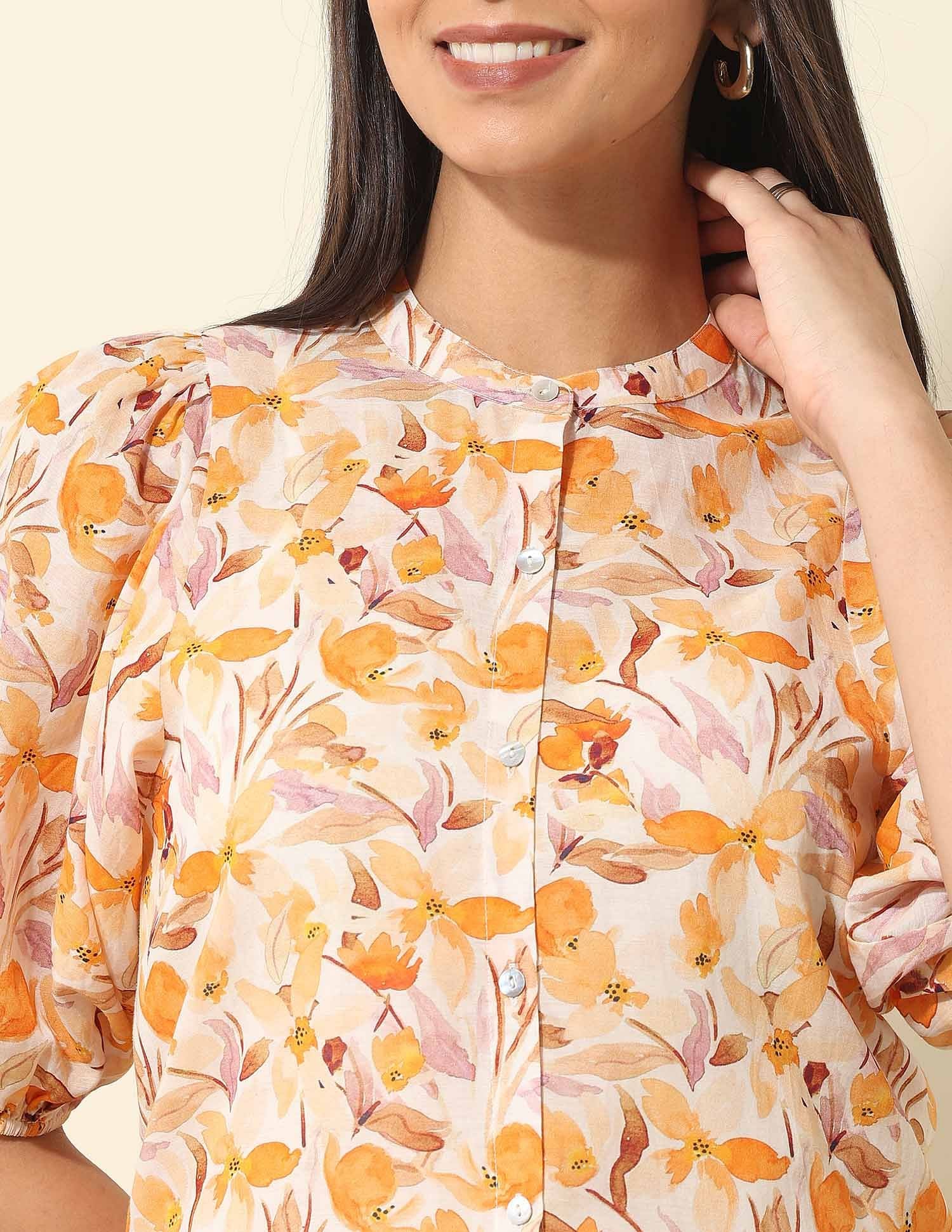 Floral Printed Top Multi - U.S. Polo Assn. India | Large