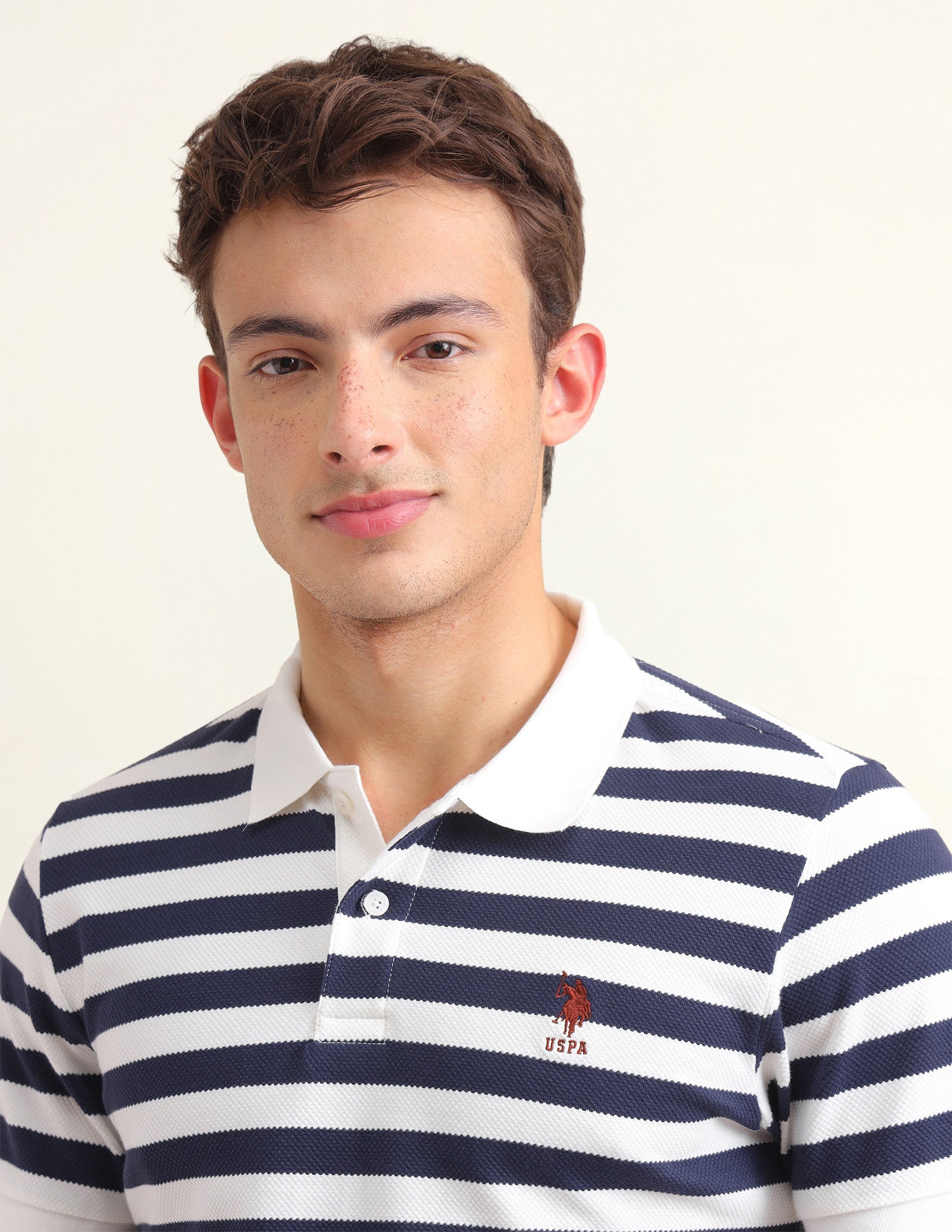 Horizontal Striped Slim Fit Polo Shirt Blue - U.S. Polo Assn. India | Large