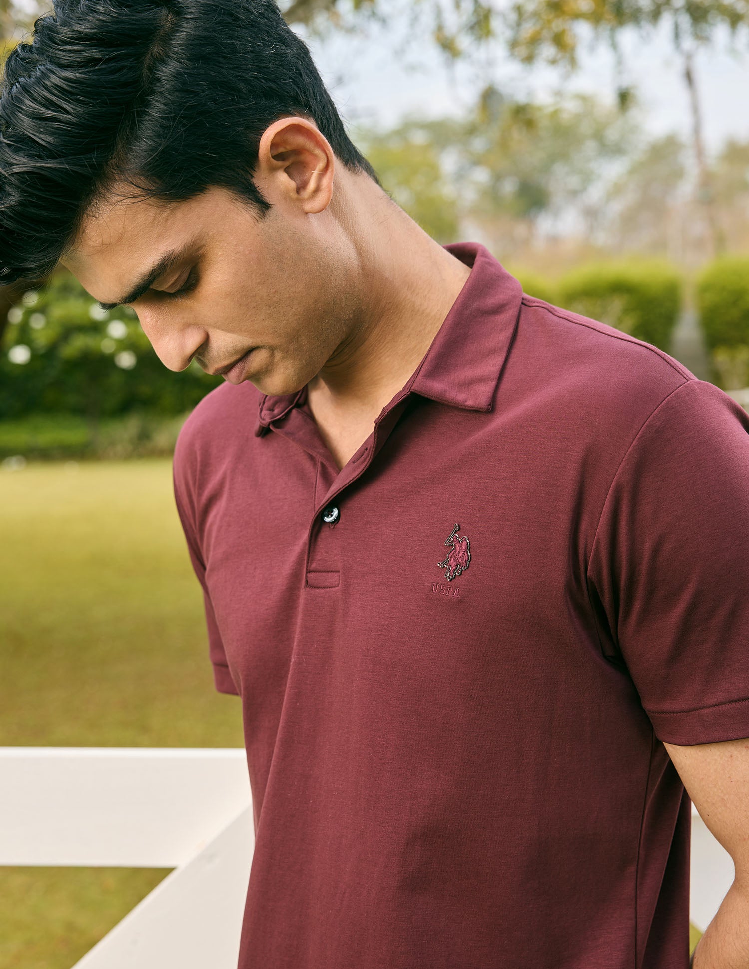 Pacho X Slim Fit Solid Polo Shirt Maroon - U.S. POLO ASSN. | Large