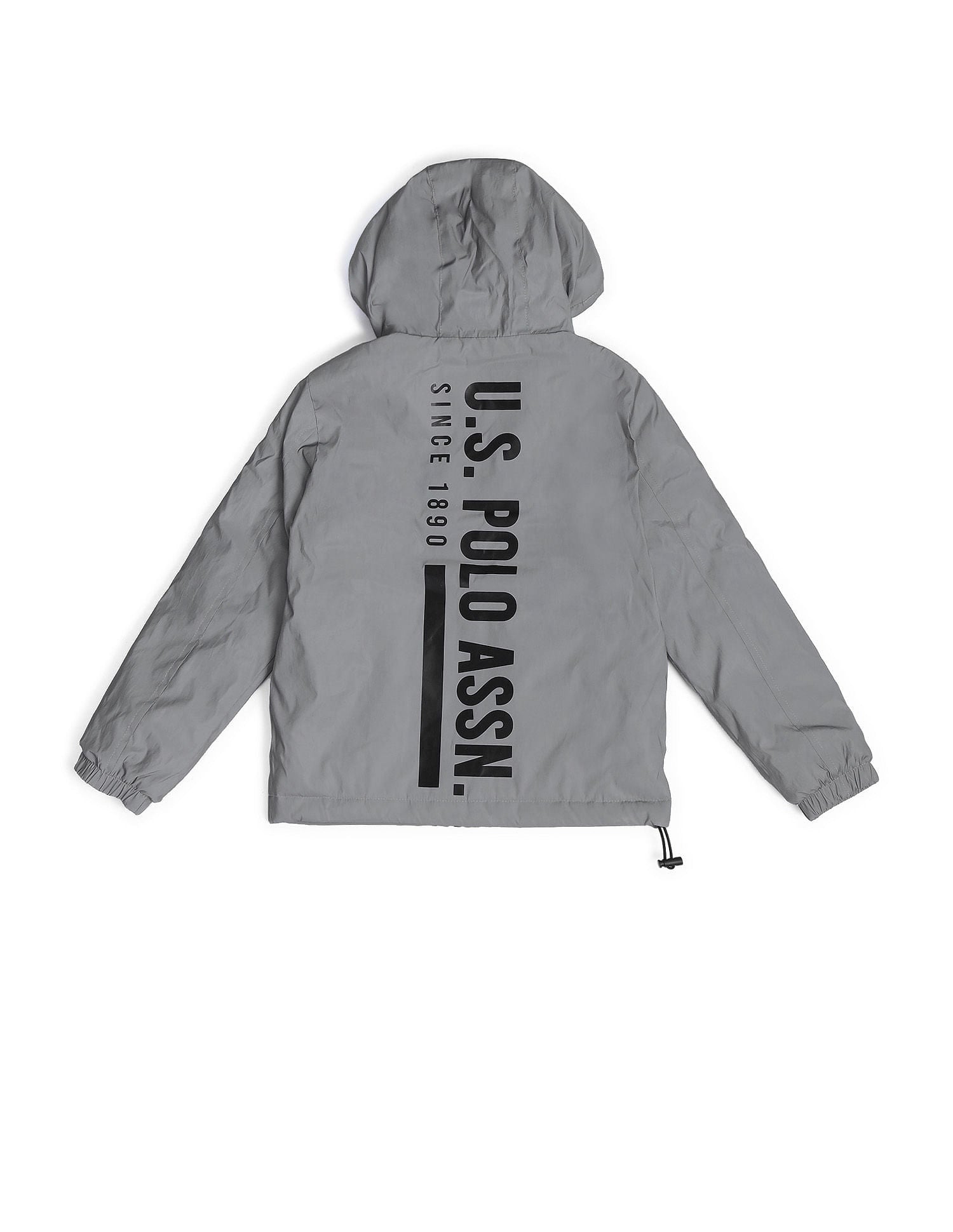 Boys Regular Fit Solid Padded Jacket Silver - U.S. POLO ASSN. | Large