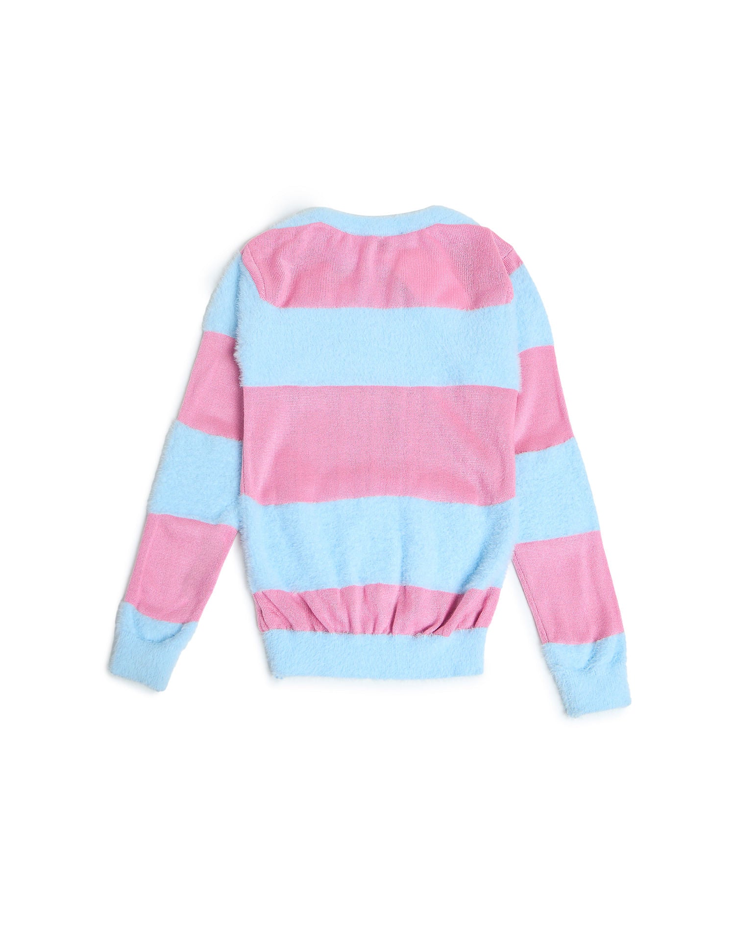 Girls Horizontal Stripe Sweater Neon Pink - U.S. POLO ASSN. | Large