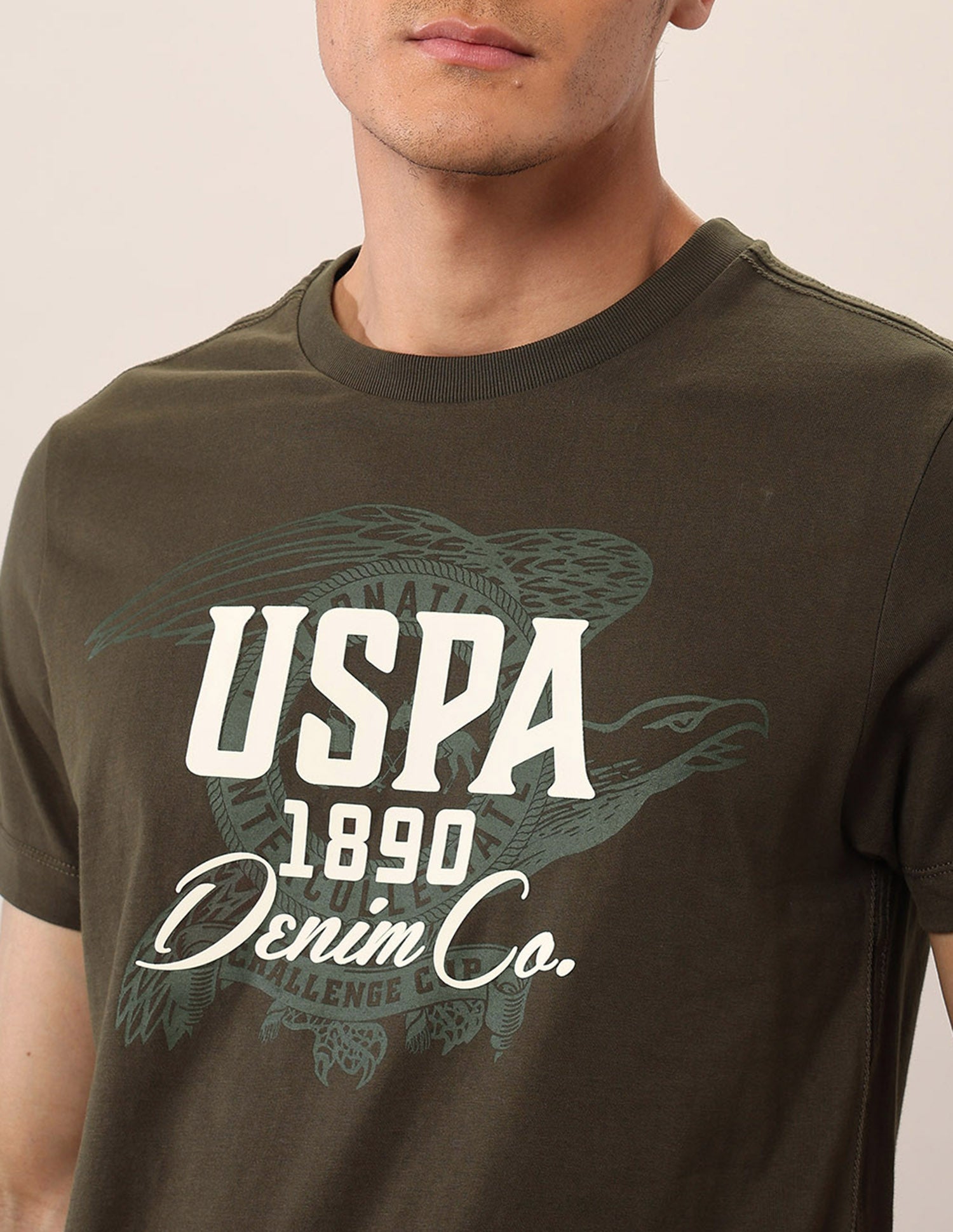 Muscle Fit Pure Cotton T-Shirt Olive - U.S. POLO ASSN. | Large