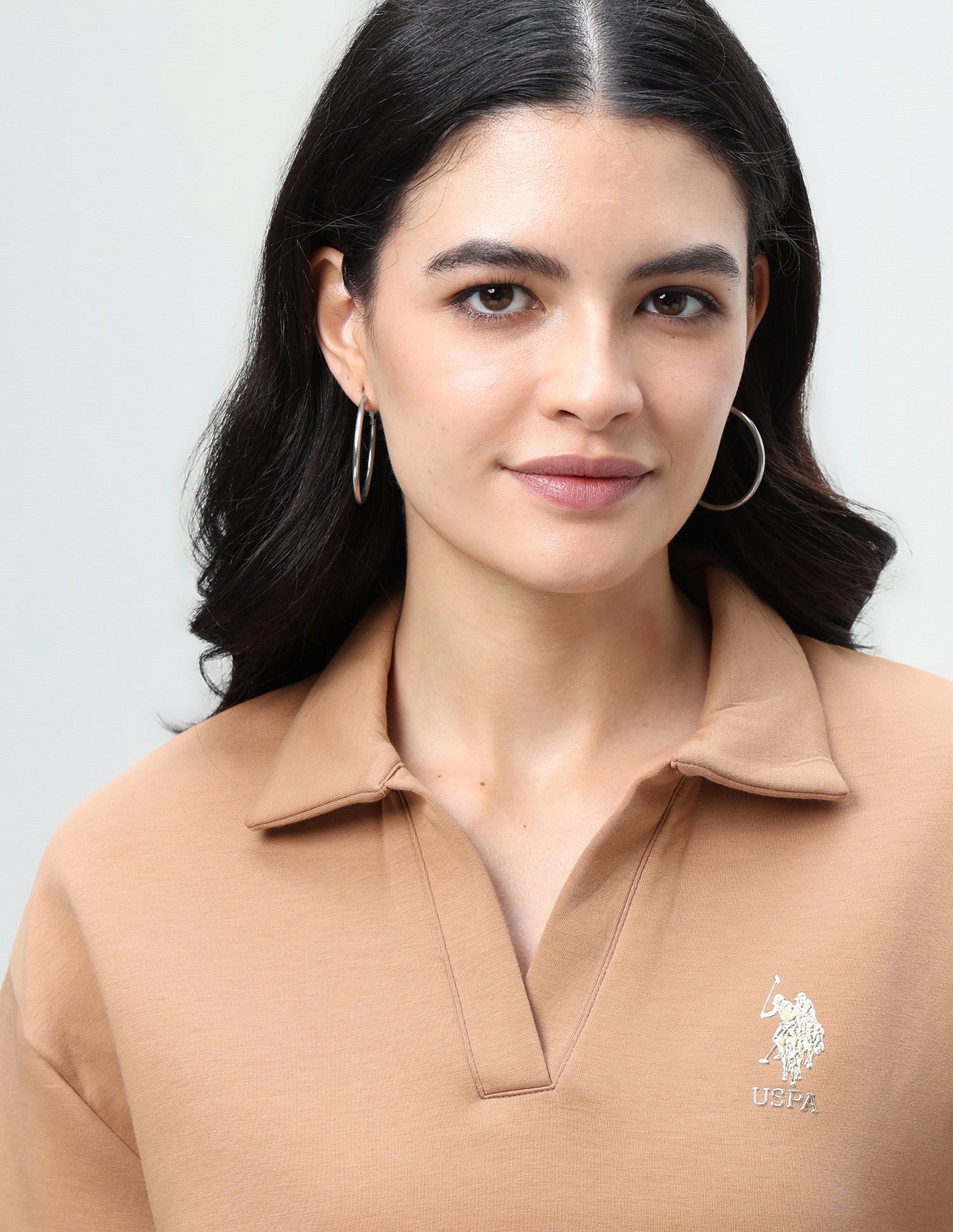 Solid Relaxed Fit Sweatshirt Brown - U.S. Polo Assn. India | Large