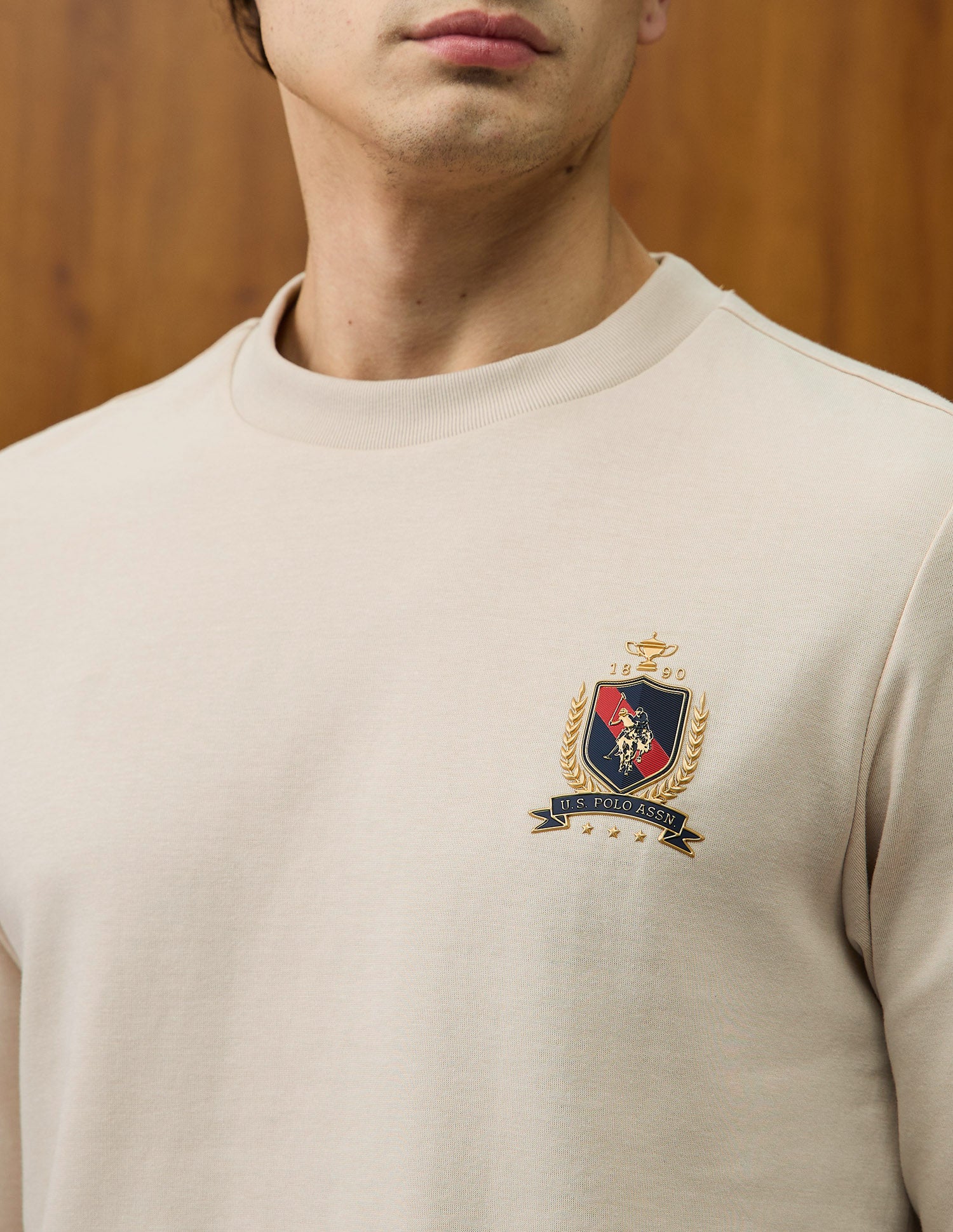Solid Varsity Theatre T-Shirt Beige - U.S. POLO ASSN. | Large