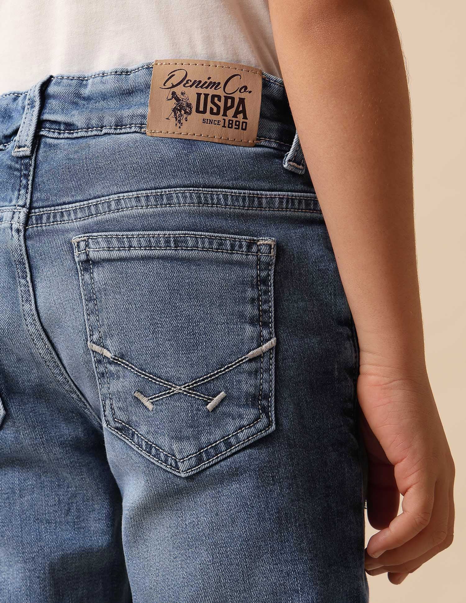 Boys Whiskered Relaxed Fit Jeans Light Blue - U.S. POLO ASSN. | Large