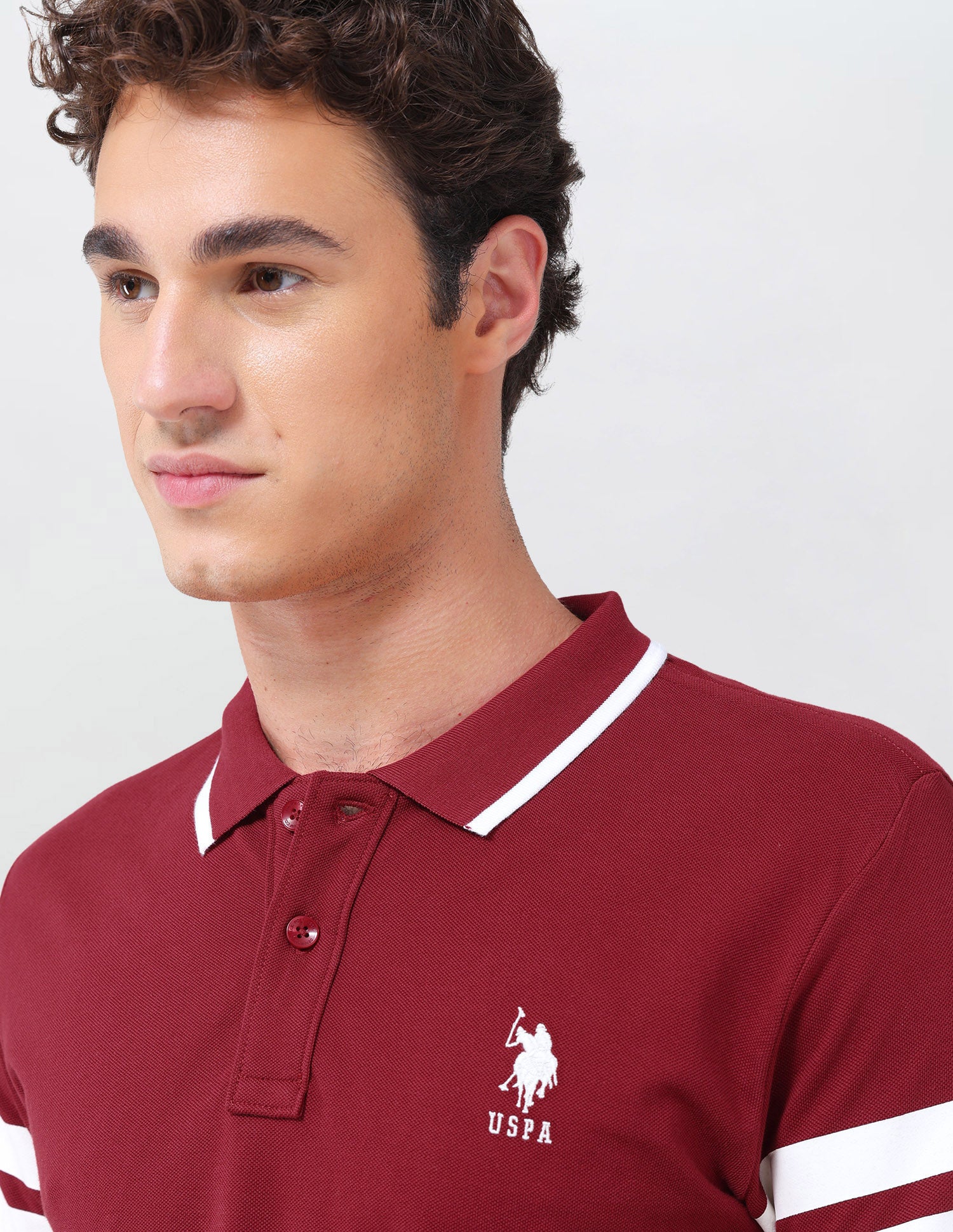 Solid Slim Fit Polo Shirt Red - U.S. Polo Assn. India | Large