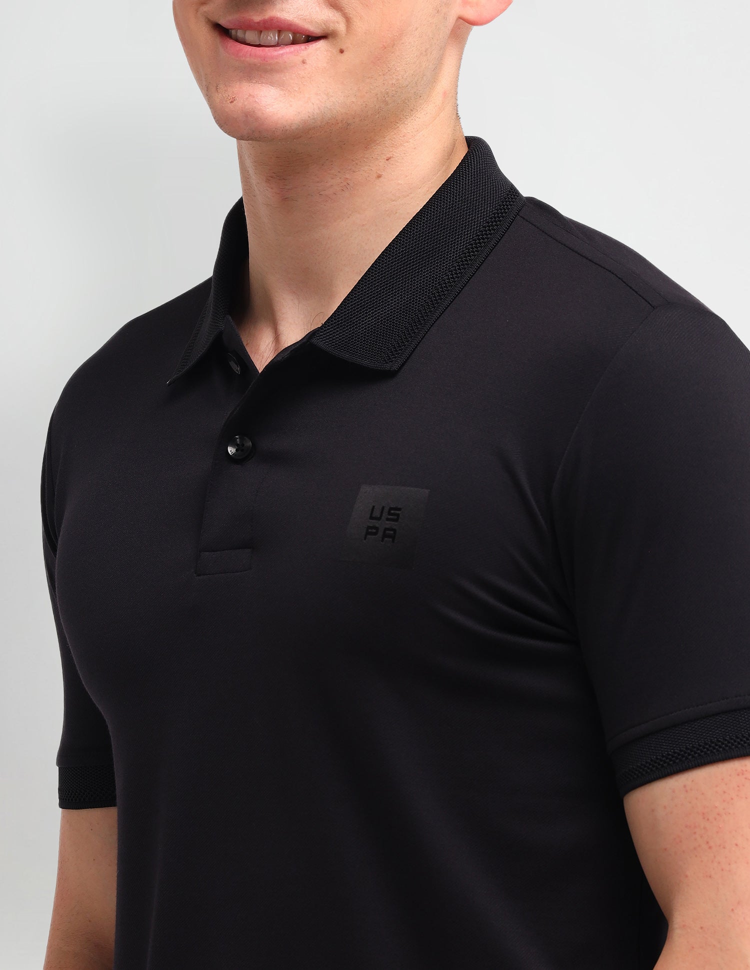Solid Muscle Fit Polo Shirt Black - U.S. Polo Assn. India | Large