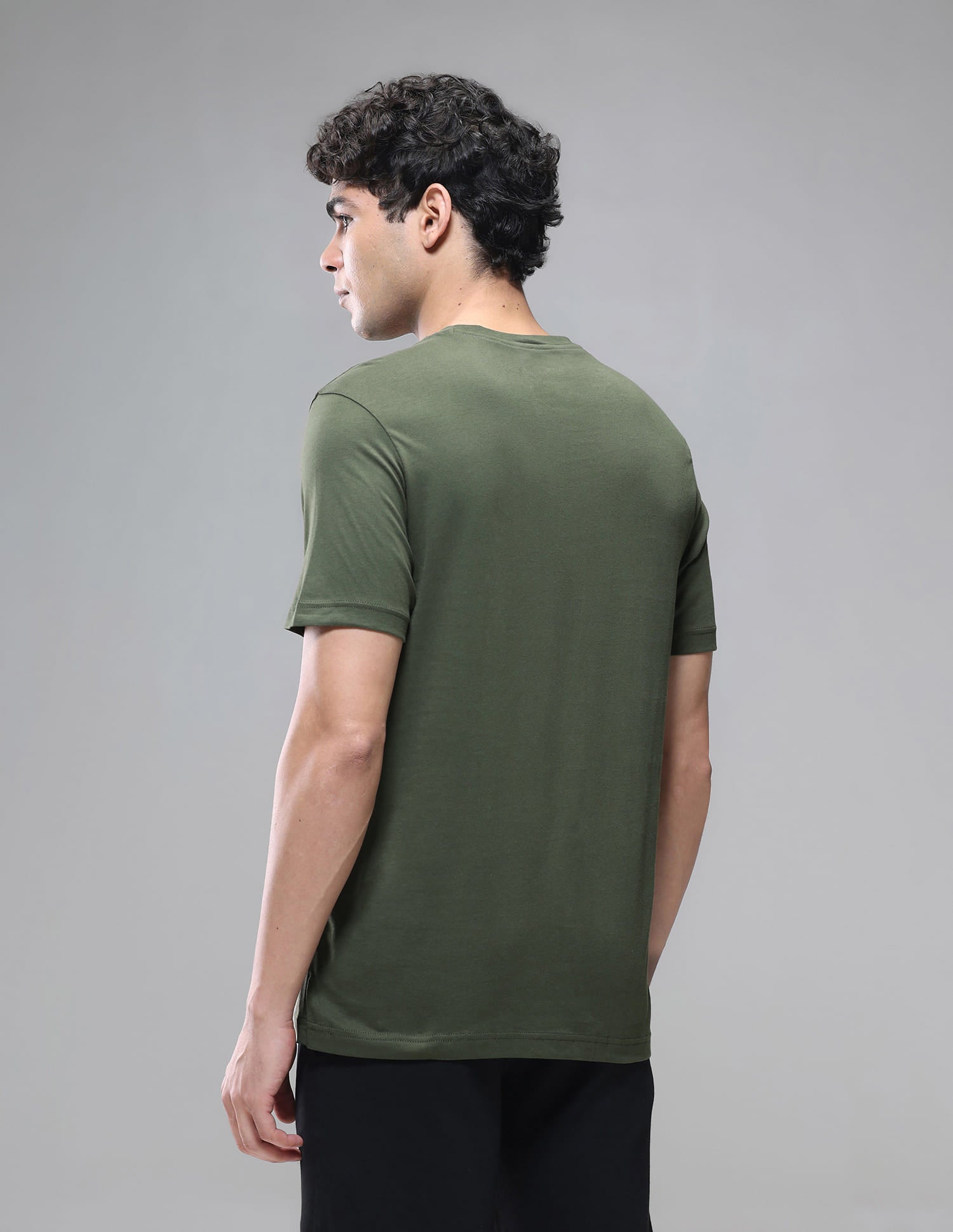 Tonal Logo Cotton 1633 Lounge T-Shirt - Pack Of 2 Olive and Blue Mel - U.S. Polo Assn. India | Large