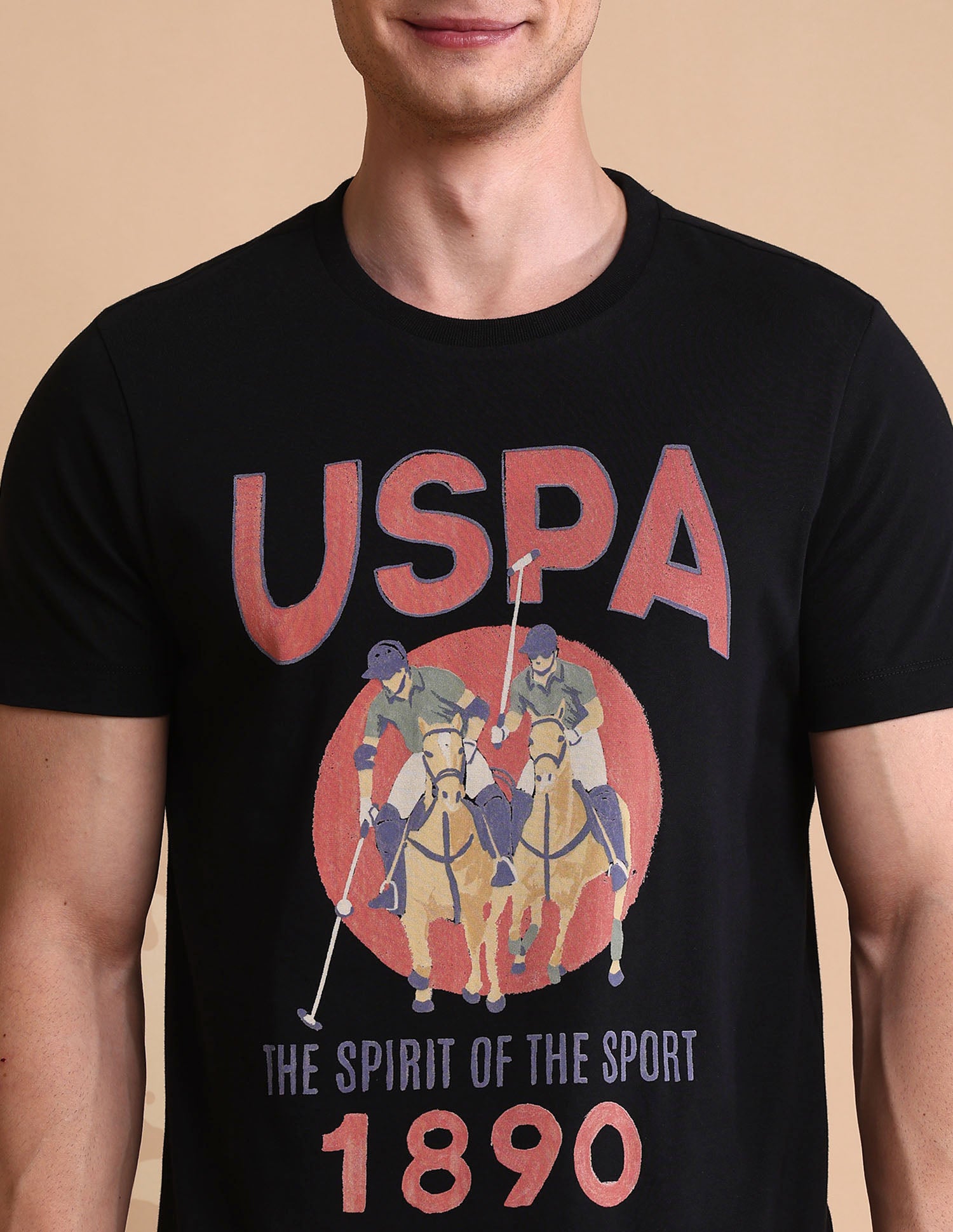 Graphic Printed Muscle Fit T-Shirt Black - U.S. POLO ASSN. | Large