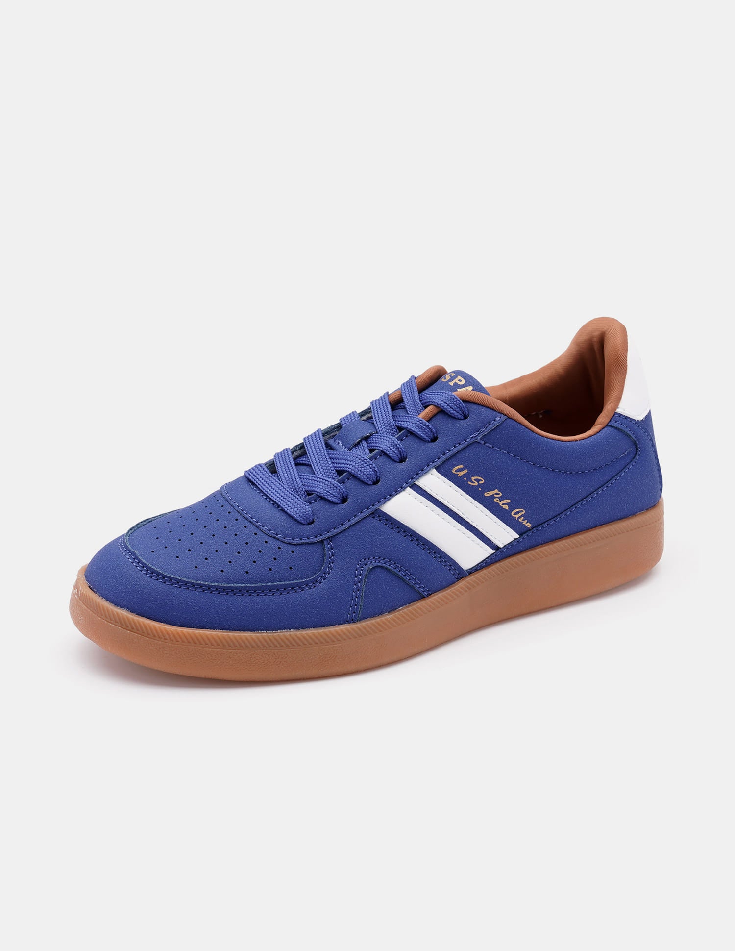 Women Round Toe Edda Striped Sneakers Blue - U.S. Polo Assn. India | Large