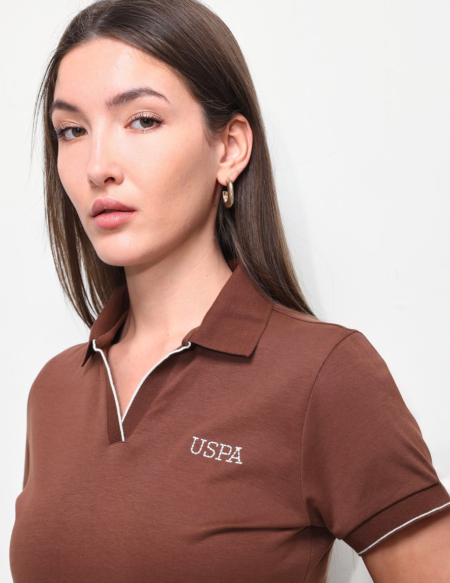 Solid Regular Fit Polo Shirt Brown - U.S. Polo Assn. India | Large