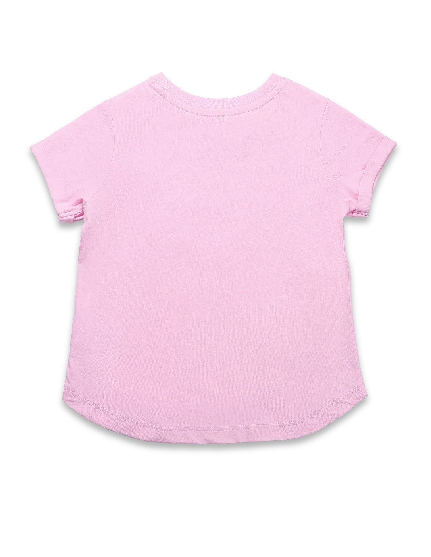 Girls Cotton Textured Foil T-Shirt Pink - U.S. POLO ASSN. | Large