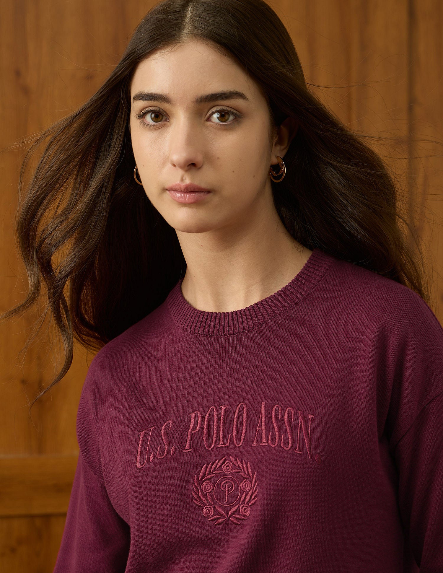 Relaxed Fit Drop Shoulder Sweatshirt Maroon - U.S. POLO ASSN. | Large