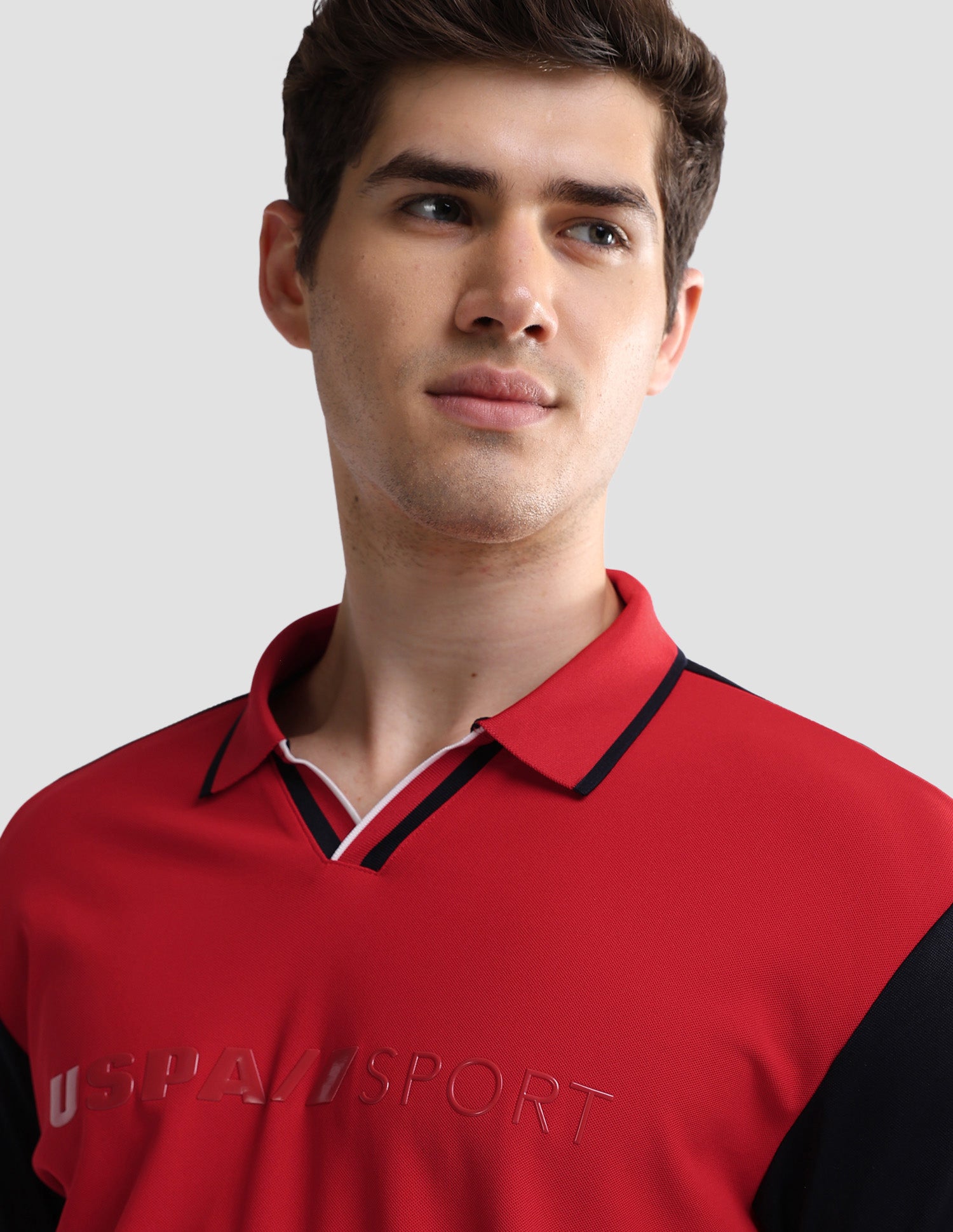Colourblocked Slim Fit Active Polo Shirt Red - U.S. Polo Assn. India | Large