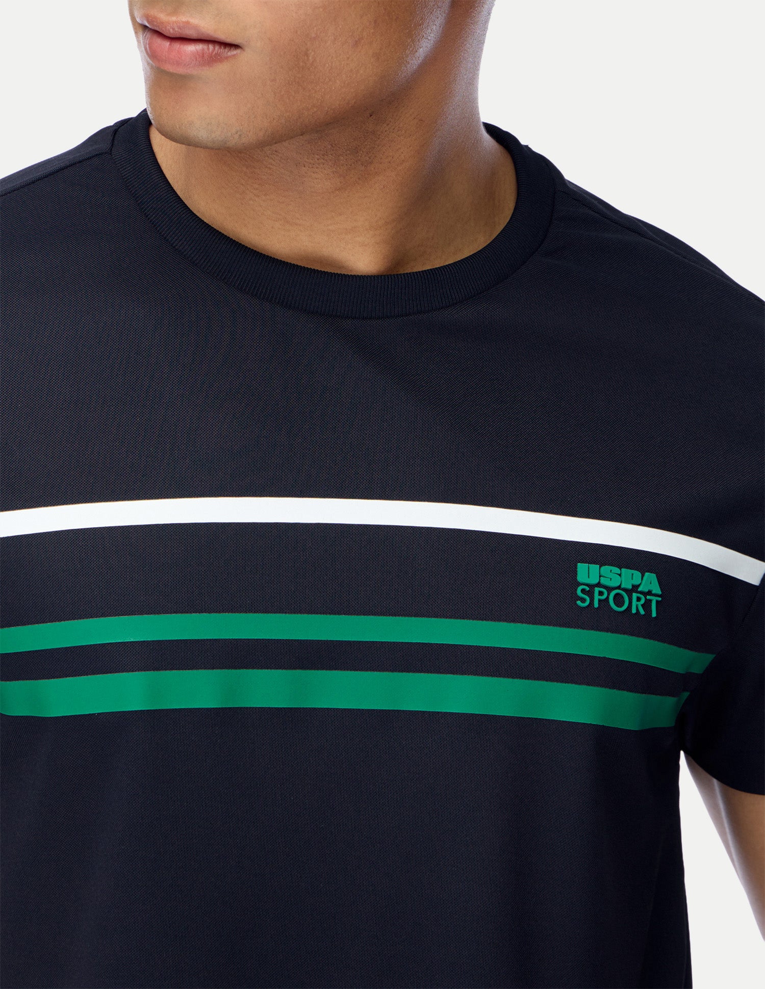 Horizontal Striped Regular Fit Active T-Shirt Navy - U.S. Polo Assn. India | Large