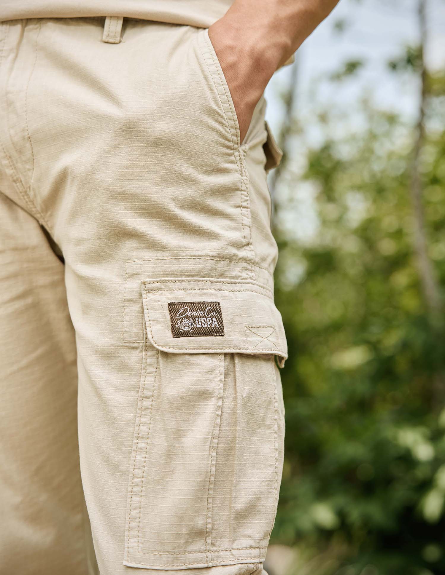 Straight Fit Cargo Trousers Stone - U.S. Polo Assn. India | Large