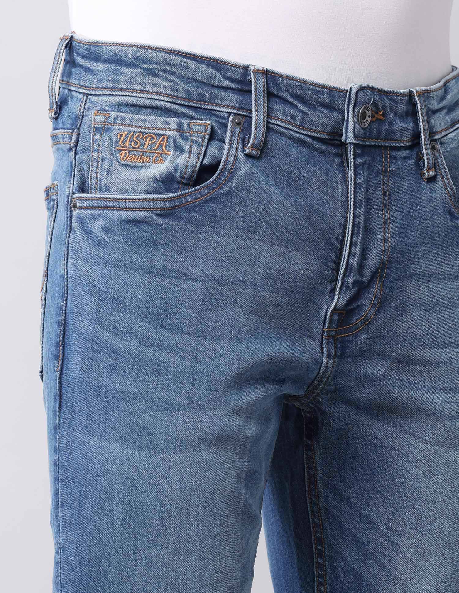 Brandon Slim Tapered Fit Blue Jeans Blue - U.S. Polo Assn. India | Large
