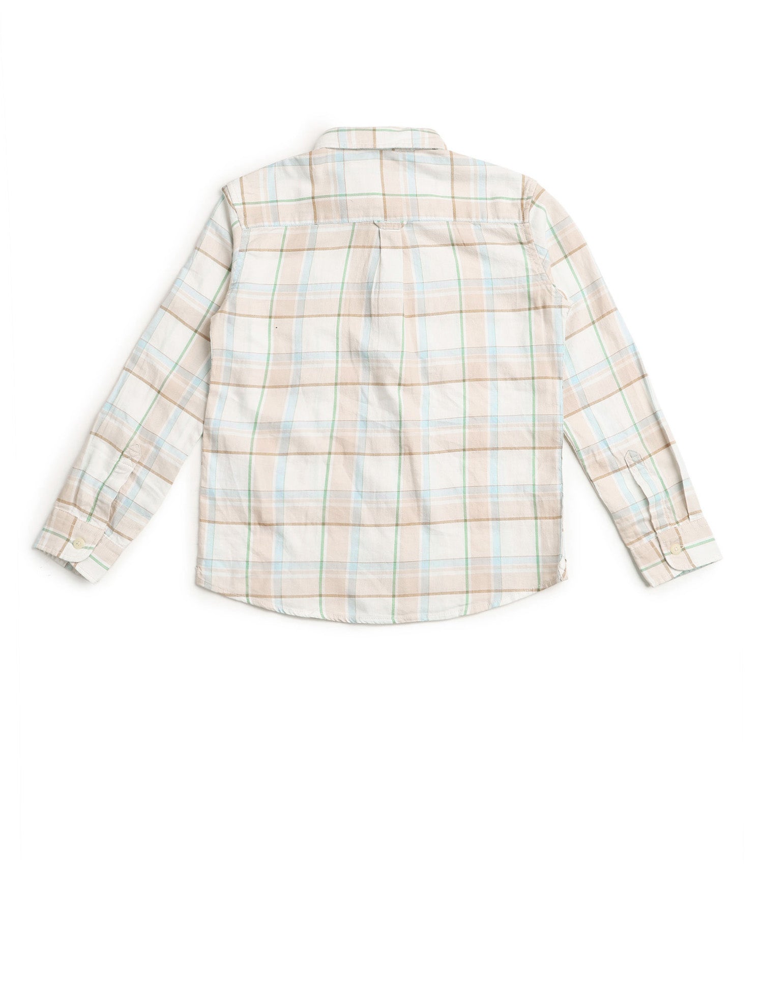 Boys Grid Tattersall Checked Regular Fit Shirt Beige - U.S. POLO ASSN. | Large