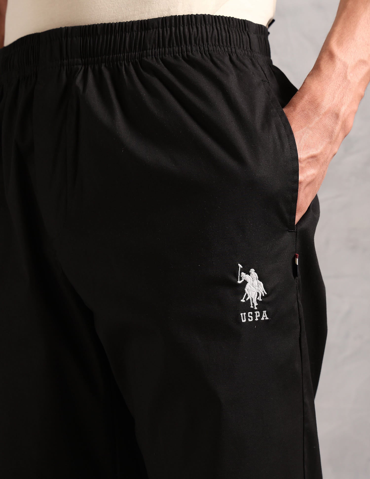 Relaxed Fit Solid LP003 Lounge Pants - Pack Of 1 Black - U.S. Polo Assn. India | Large
