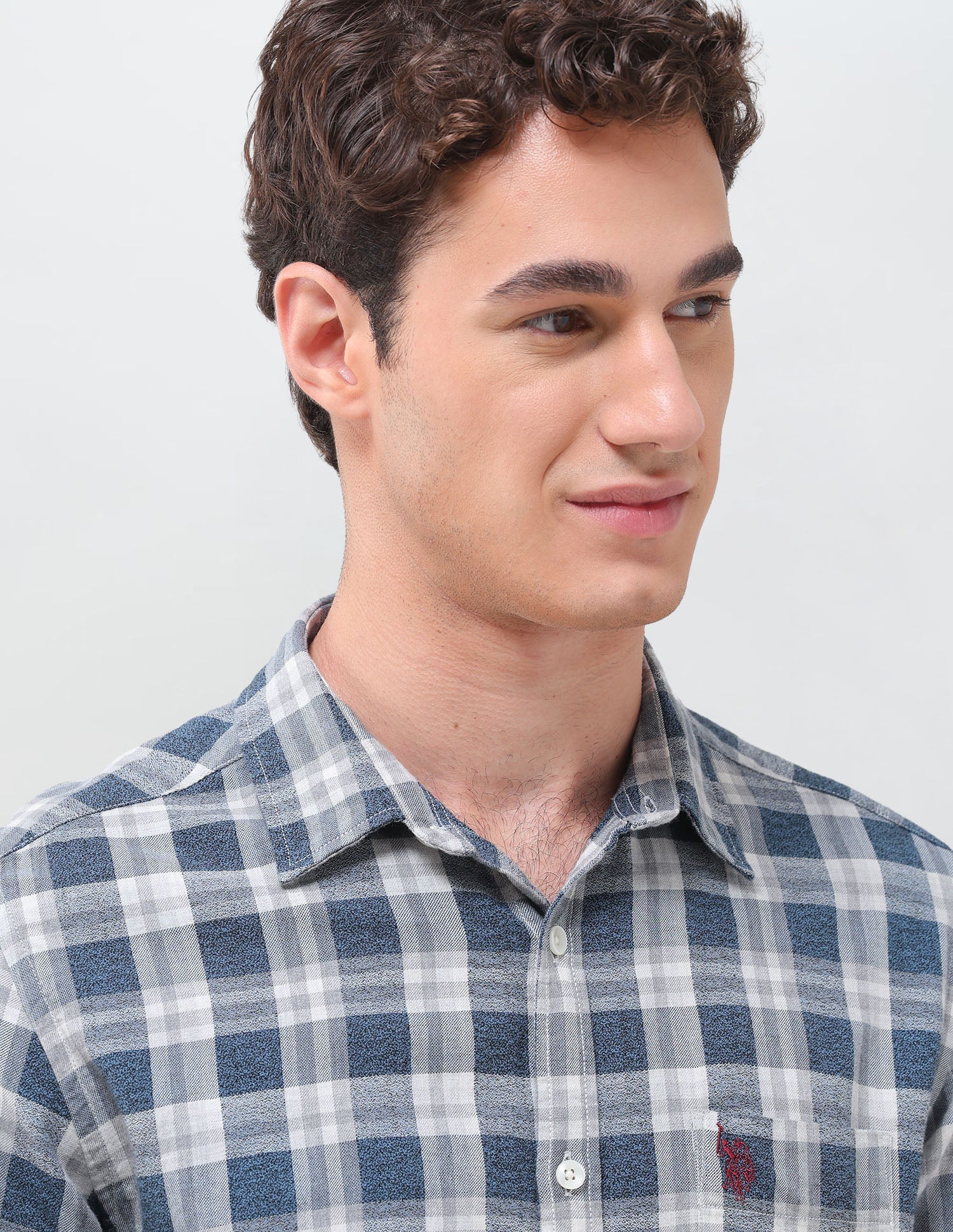 Plaid Checked Regular Fit Shirt Blue - U.S. Polo Assn. India | Large