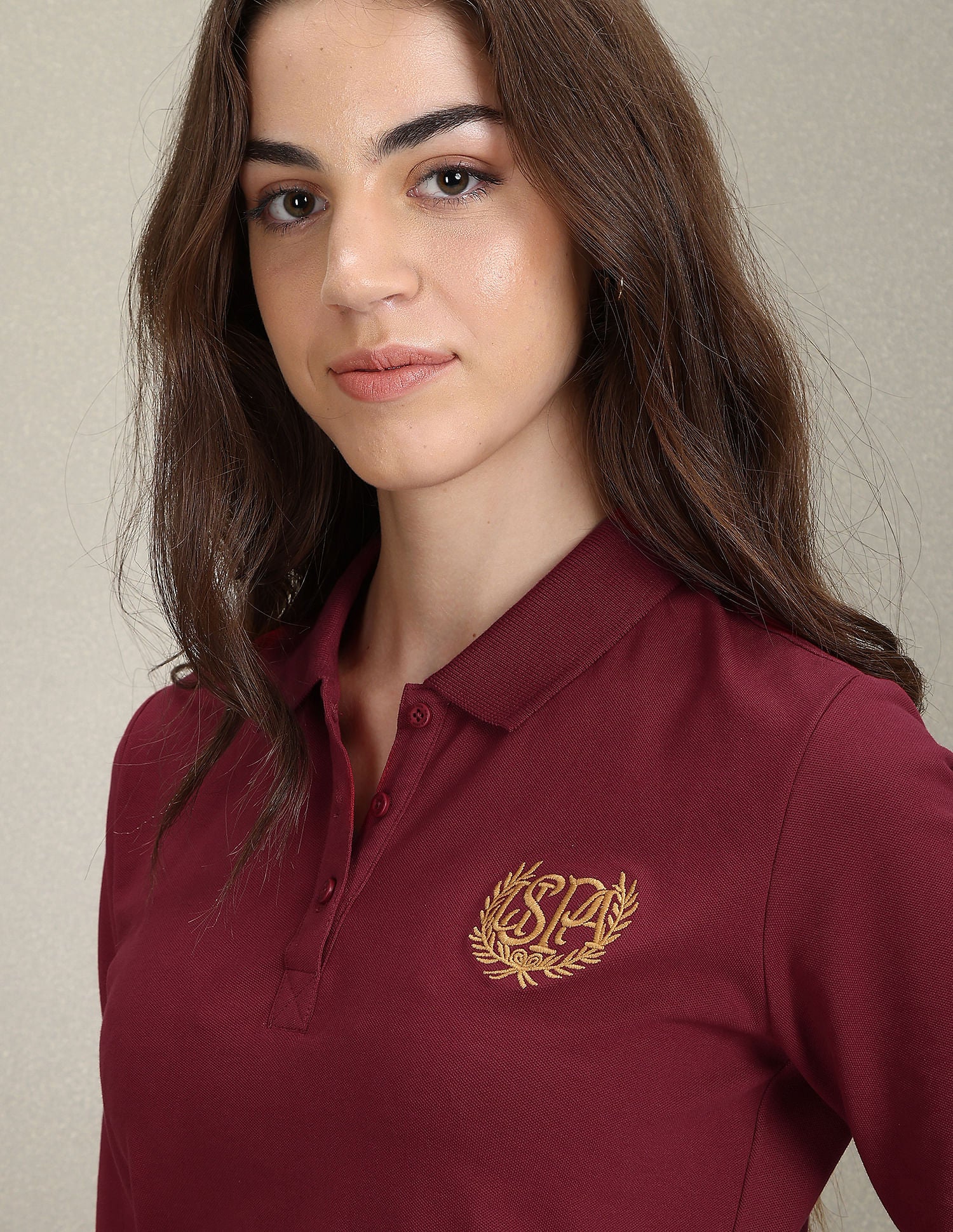 Gold Crest Slim Polo Shirt Wine - U.S. POLO ASSN. | Large