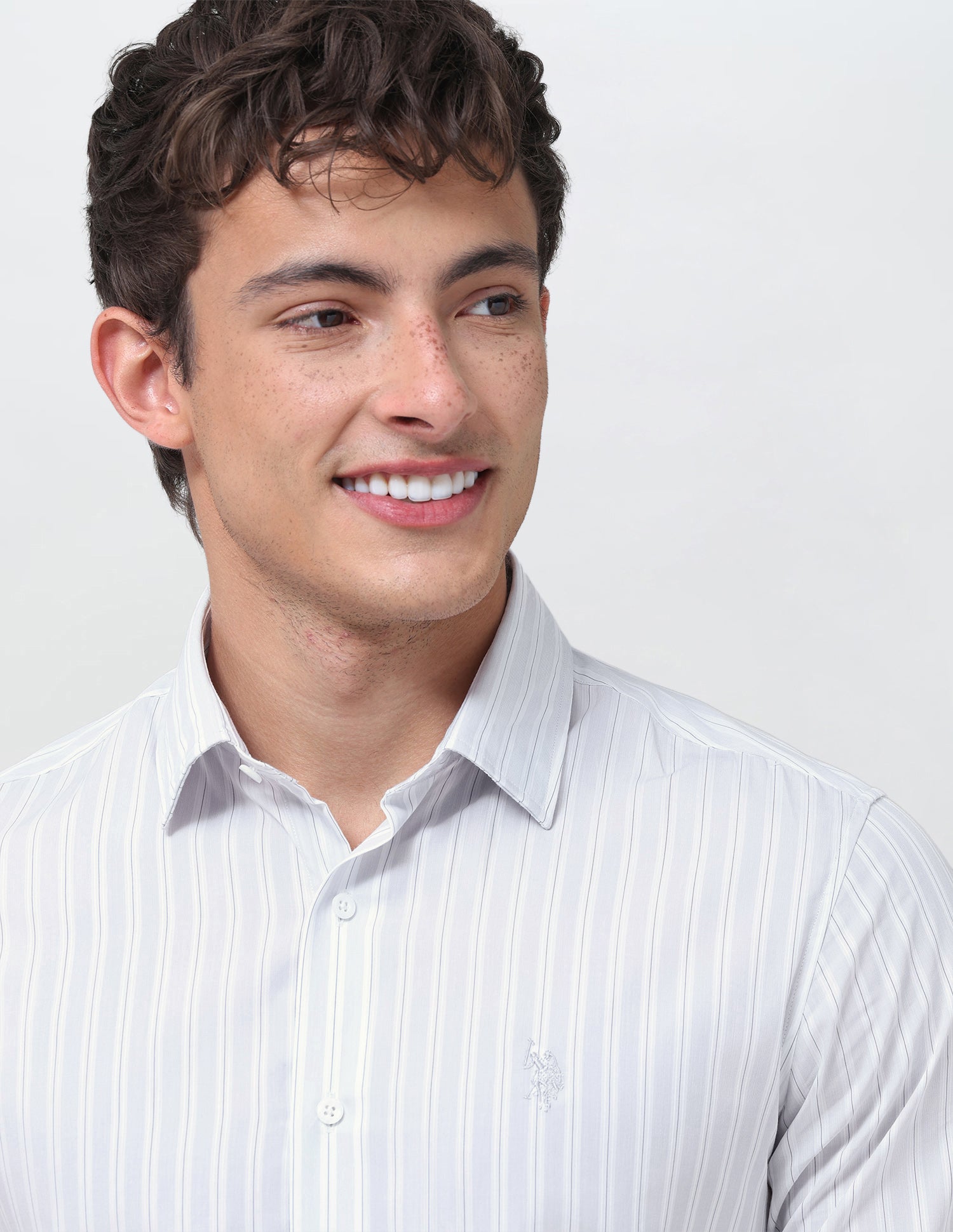 Vertical Striped Shirt Grey - U.S. Polo Assn. India | Large