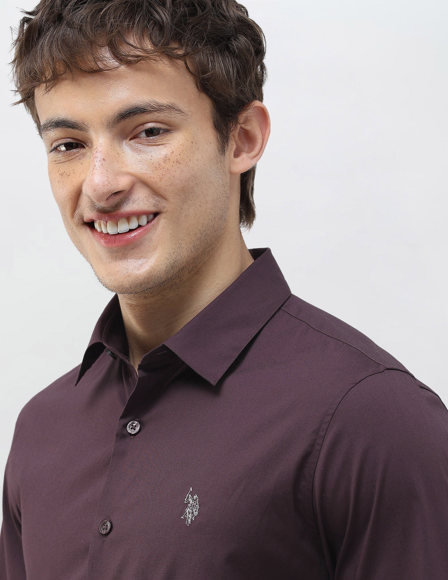 Poplin Regular Fit Shirt Wine - U.S. Polo Assn. India | Large
