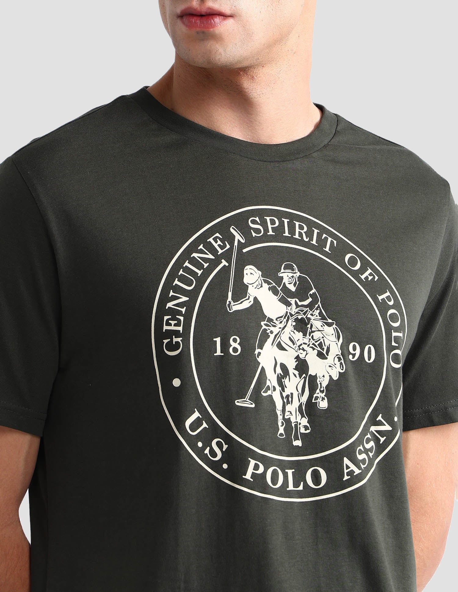 Comfort Fit Printed I643 Lounge T-Shirt - Pack Of 1 Olive - U.S. POLO ASSN. | Large