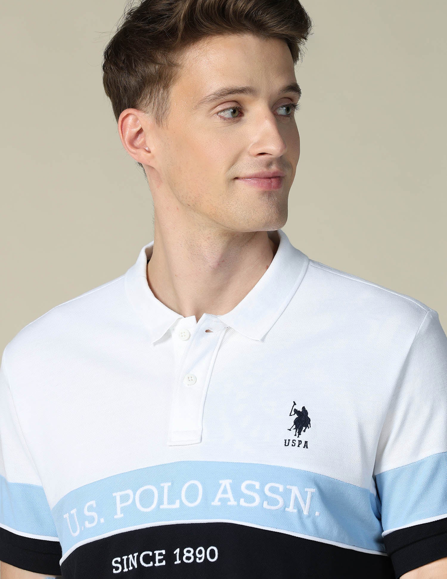 Brand Embroidered Regular Fit Polo Shirt White - U.S. POLO ASSN. | Large