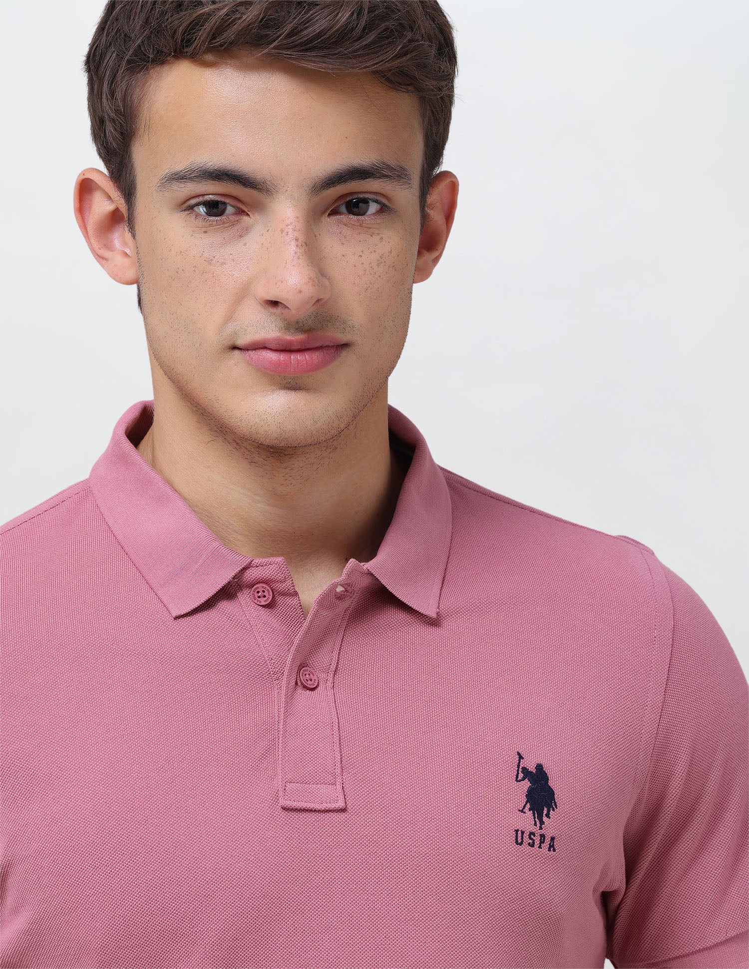 Solid Slim Fit Polo Shirt Dark Pink - U.S. Polo Assn. India | Large