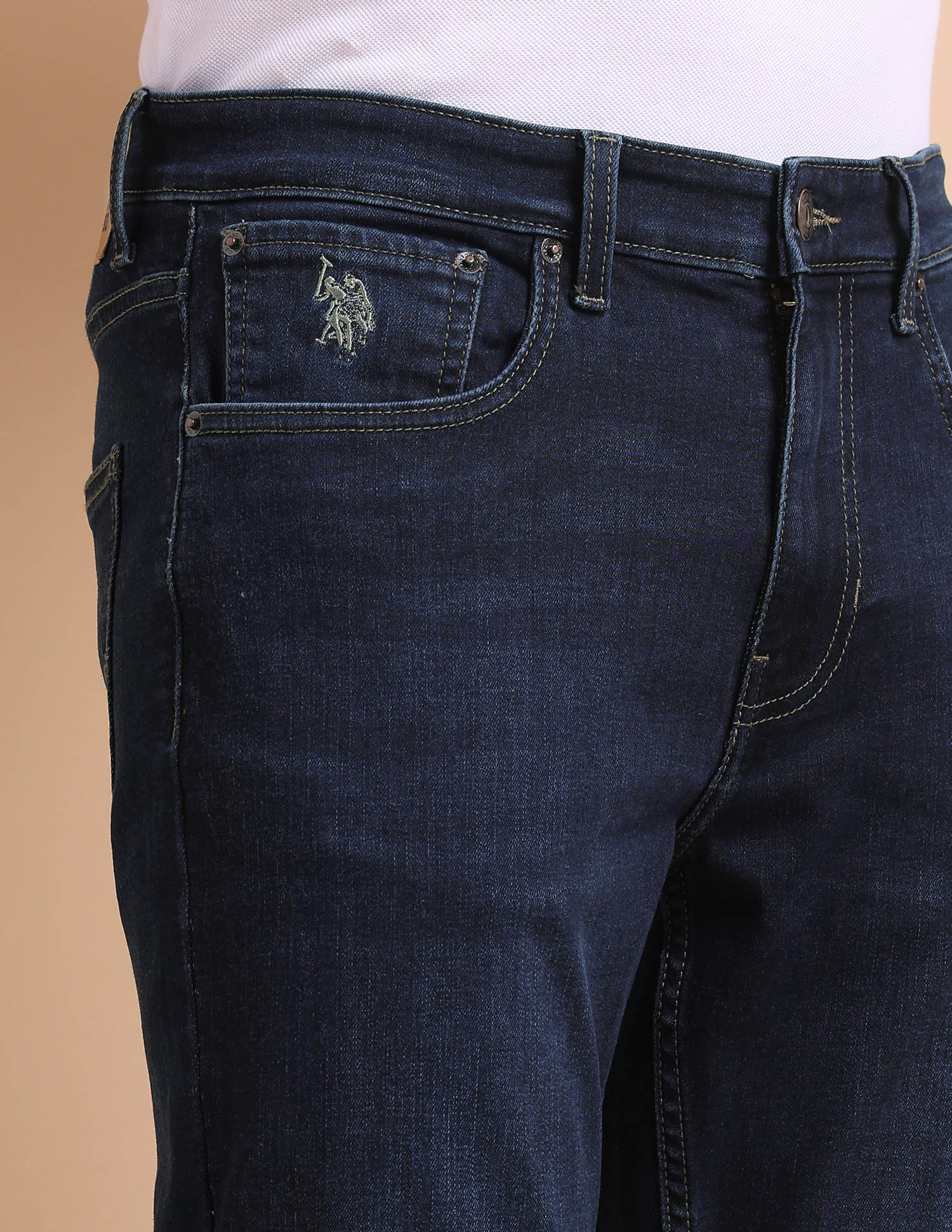 Cole Comfort Cropped Fit Blue Jeans Blue - U.S. POLO ASSN. | Large