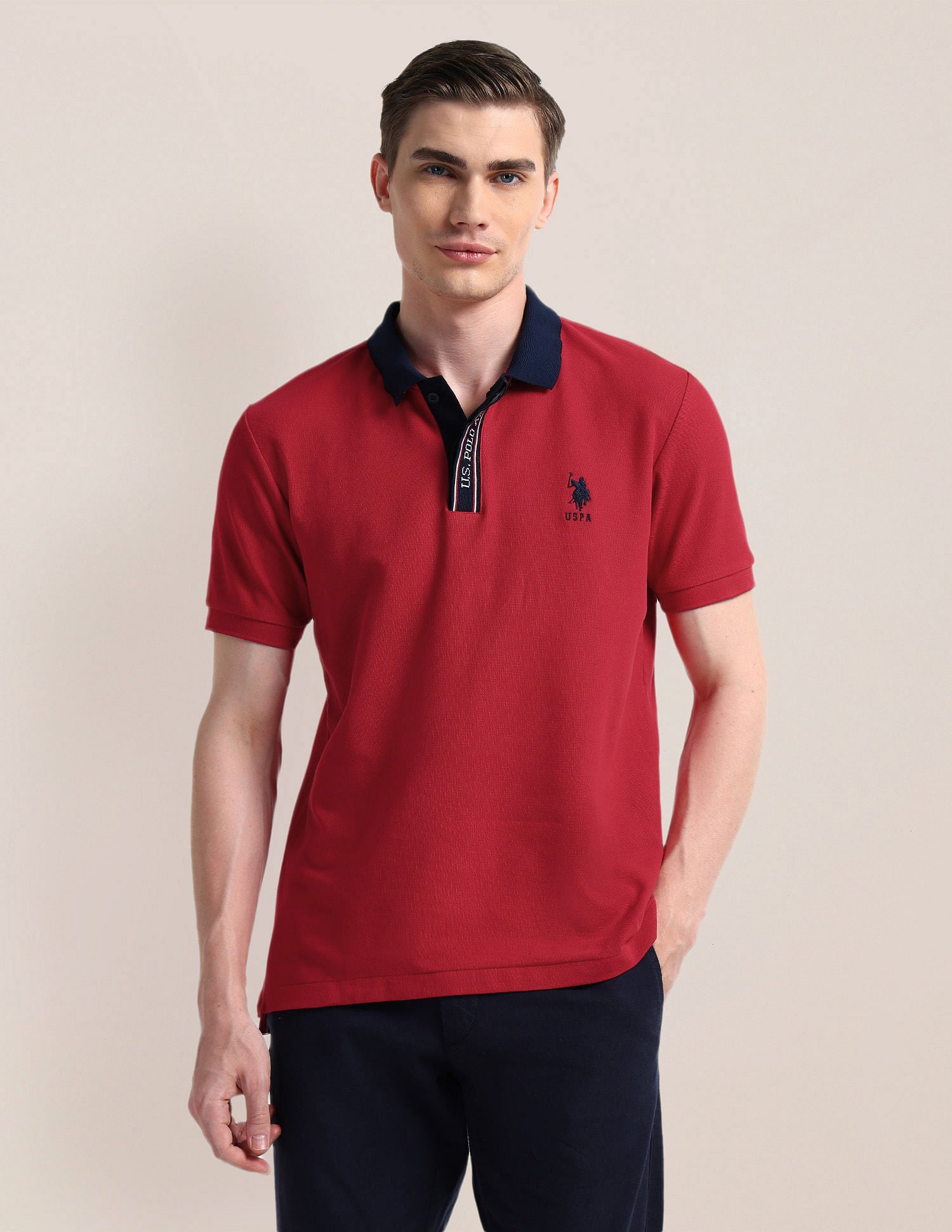 Solid Slim Fit Polo Shirt Red - U.S. POLO ASSN. | Large
