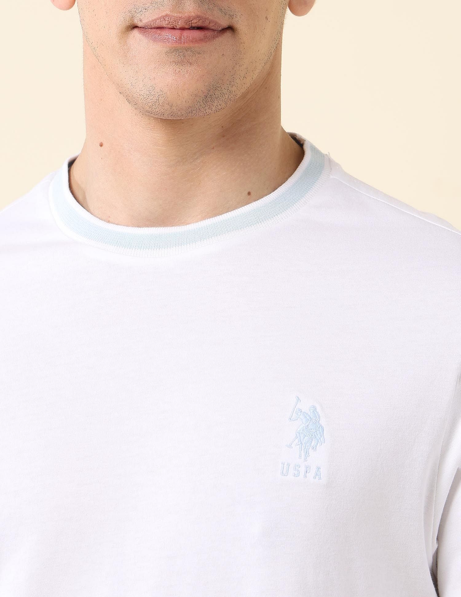 Solid Slim Fit T-Shirt White - U.S. Polo Assn. India | Large