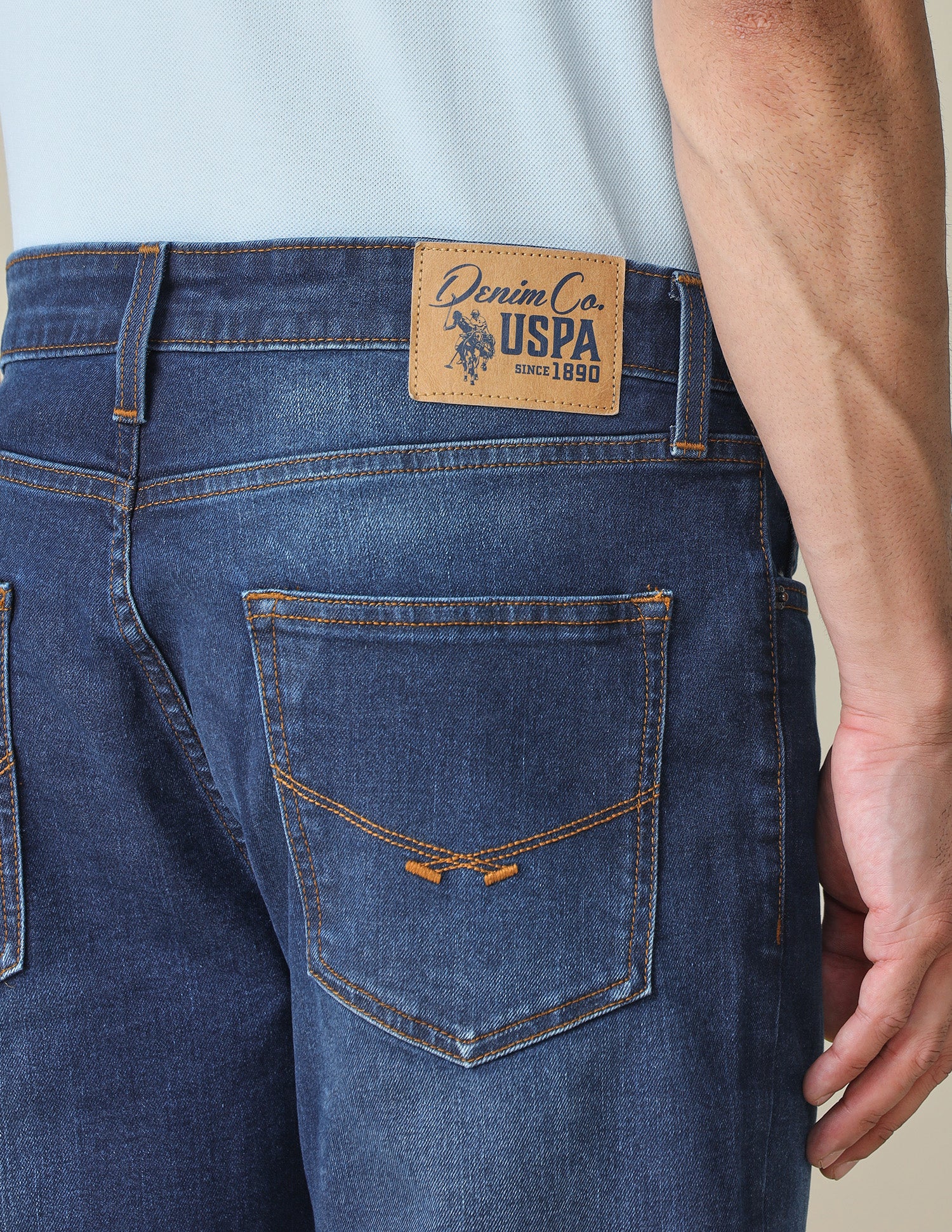 Cole Comfort Cropped Fit Mid Rise Jeans Jeans Dark Indigo - U.S. POLO ASSN. | Large