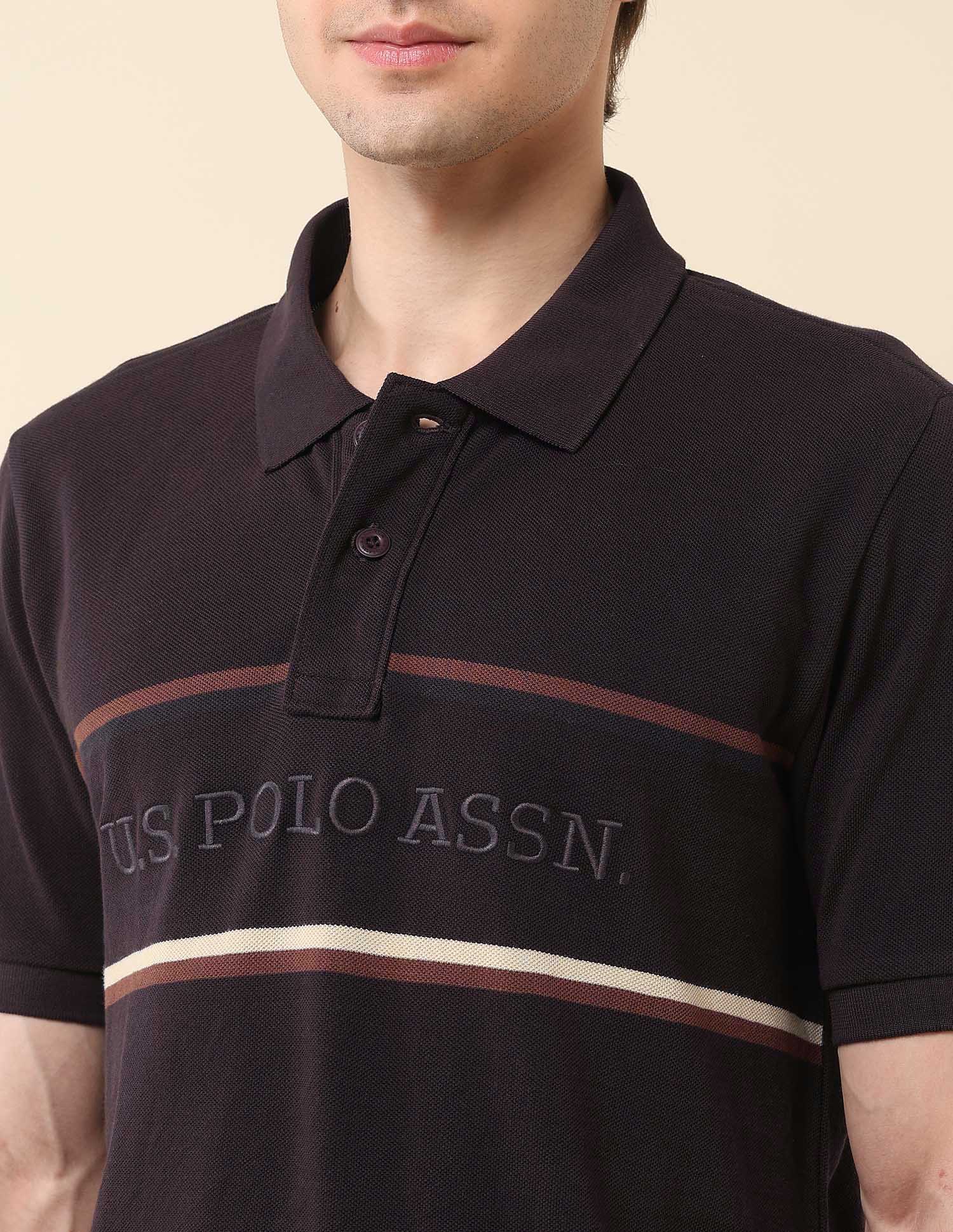 Brand Embroidered Classic Polo Shirt Dark Brown - U.S. POLO ASSN. | Large
