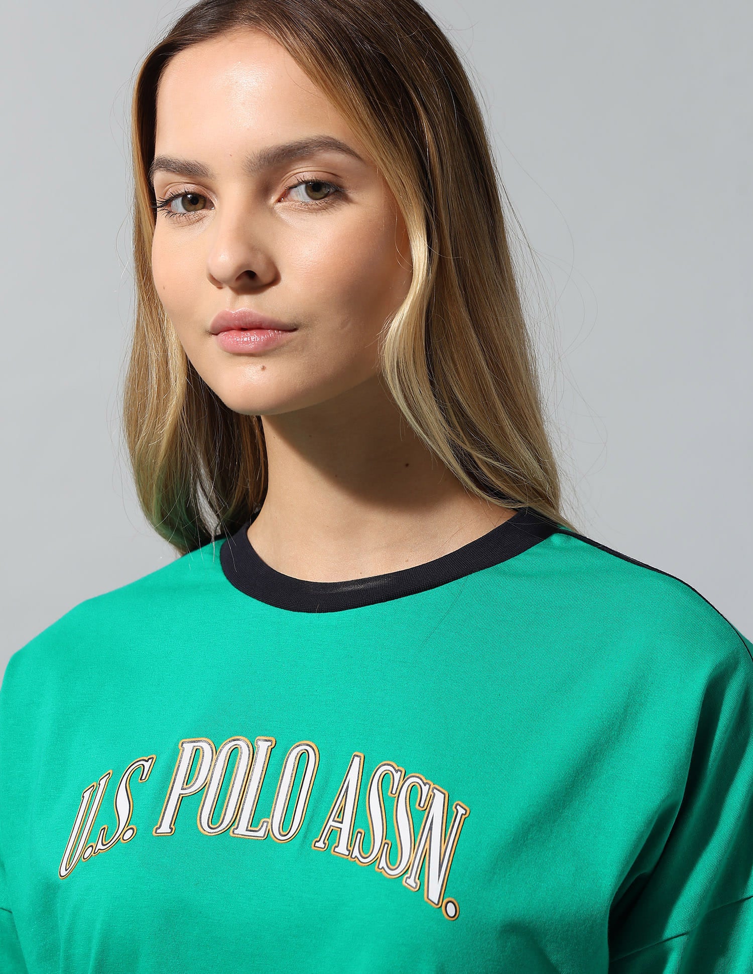 Drop Shoulder Full Sleeves T-Shirt With Wide Leg Pants Green - U.S. Polo Assn. India | Large