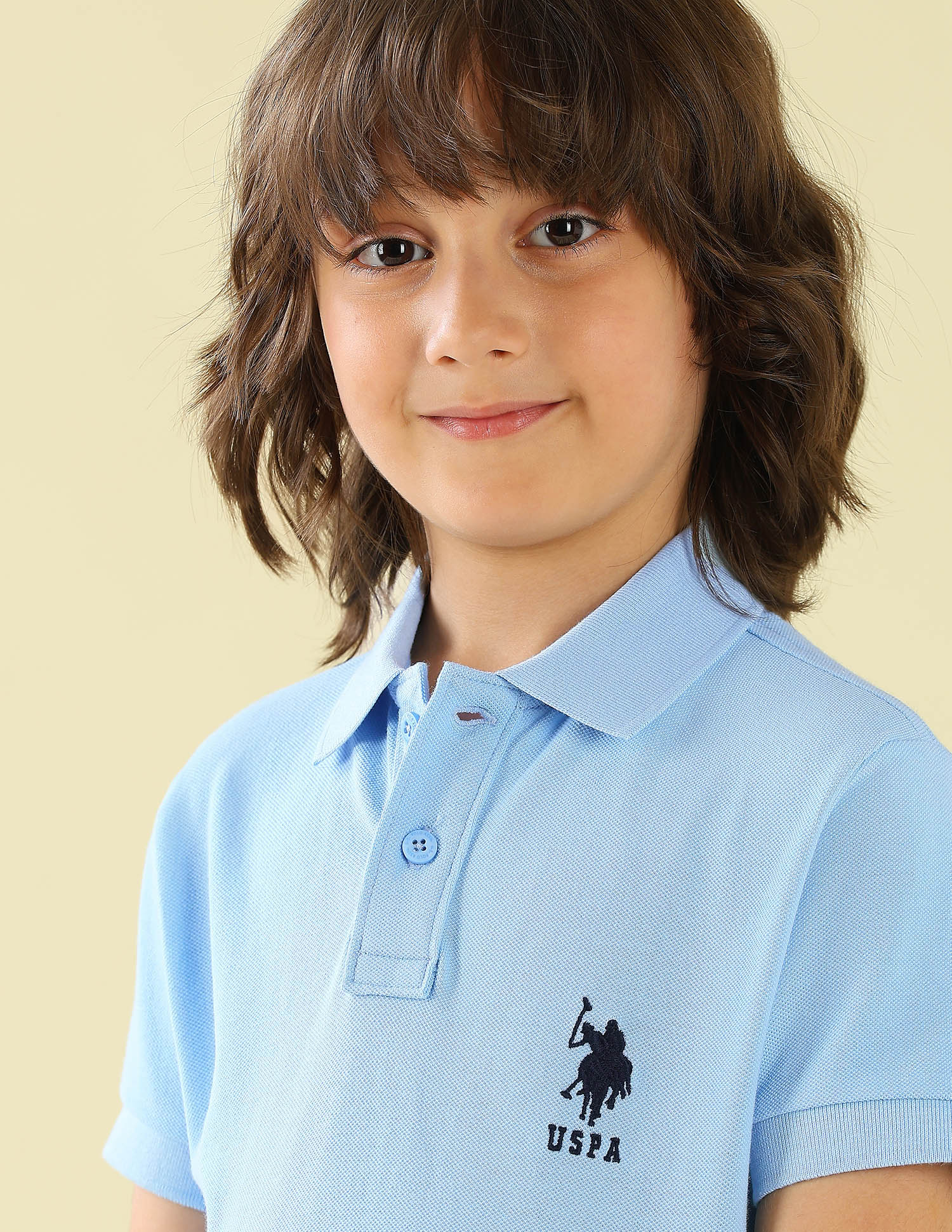 Solid Regular Fit Polo Shirt Blue - U.S. Polo Assn. India | Large