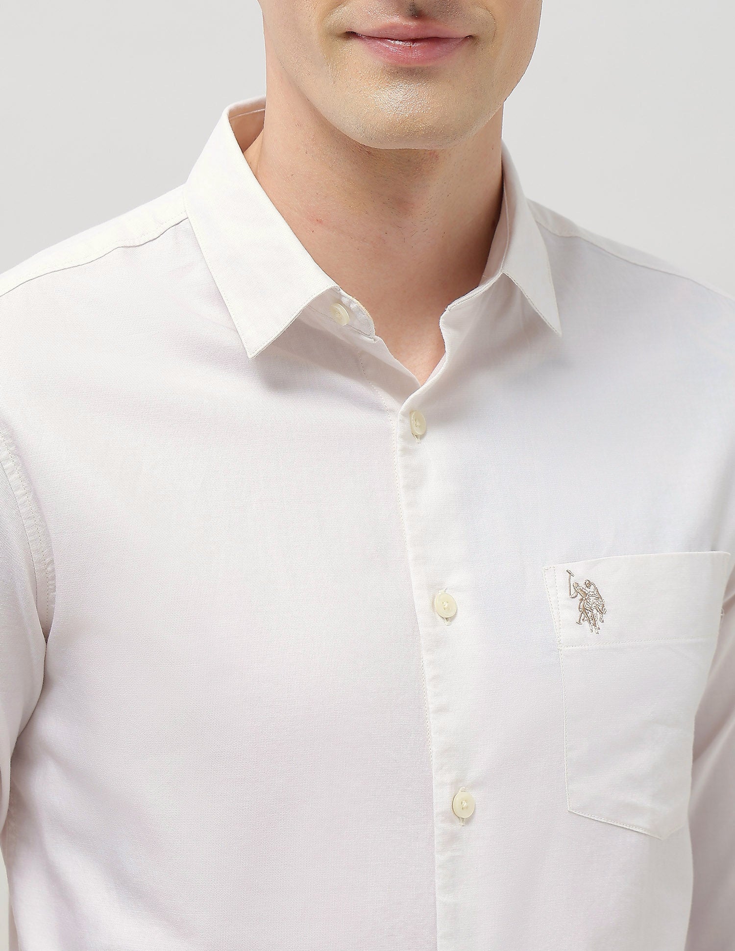 Casa De Campo Regular Fit Shirt Ivory - U.S. Polo Assn. India | Large
