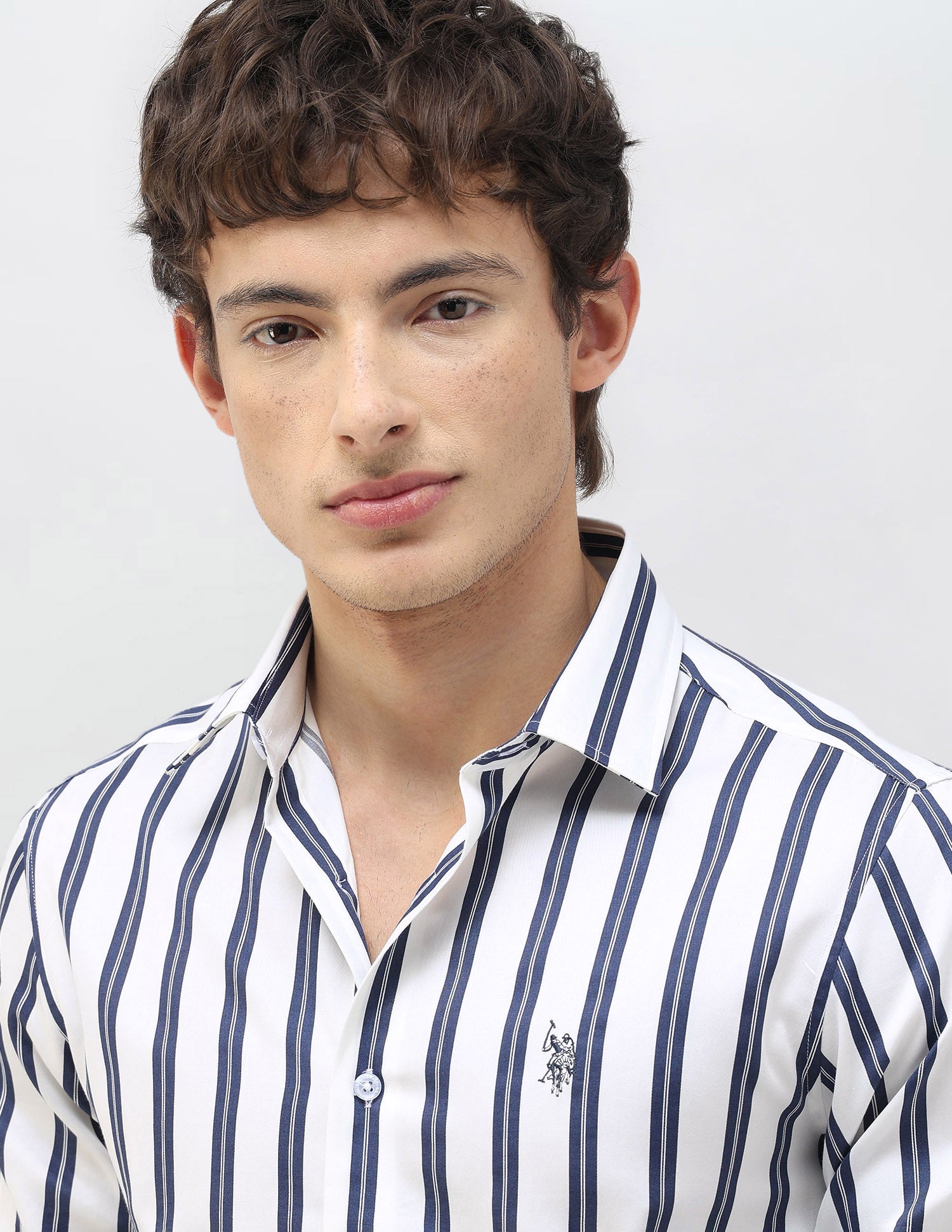 New Port Marina Vertical Striped Shirt Blue - U.S. Polo Assn. India | Large