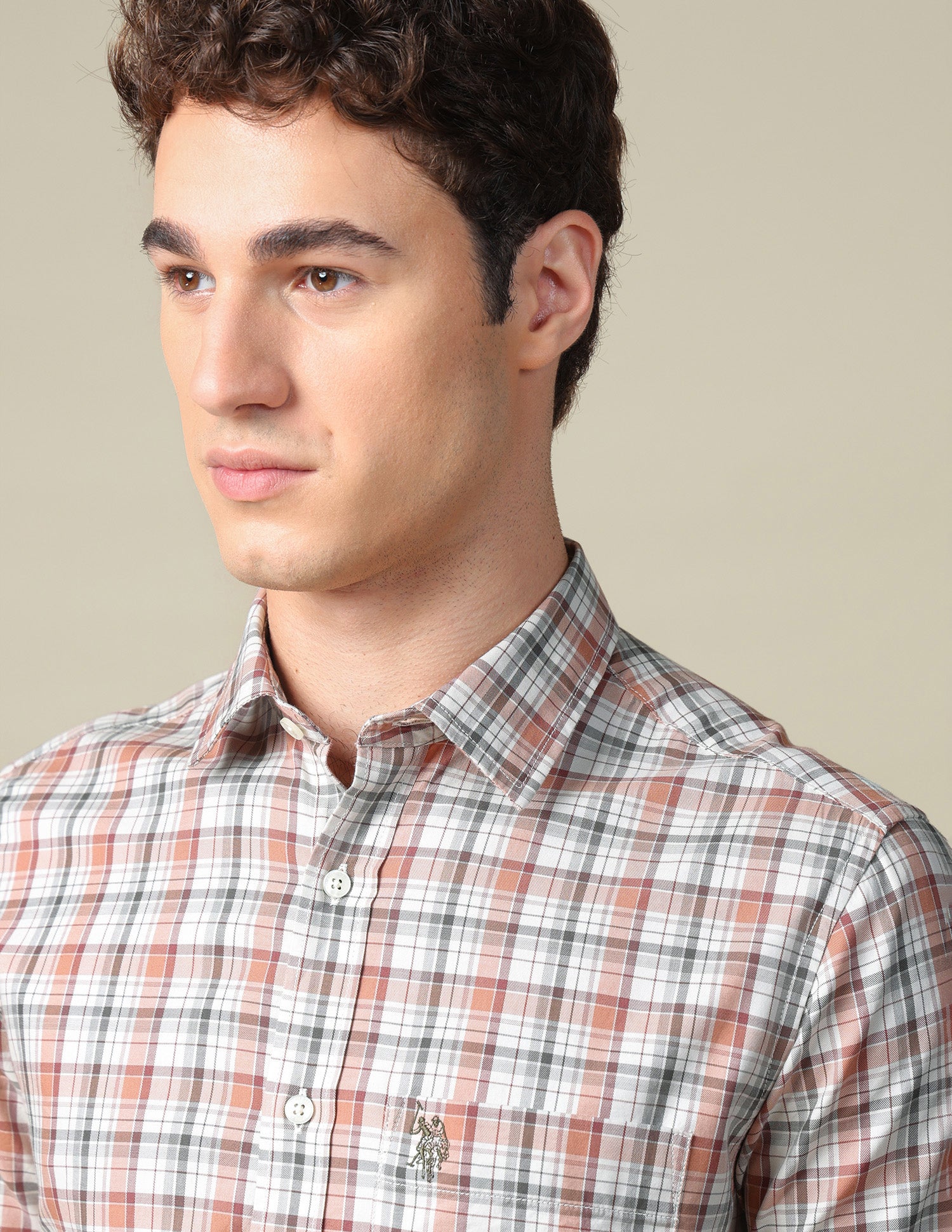 Twill Tailored Fit Shirt Rust - U.S. Polo Assn. India | Large