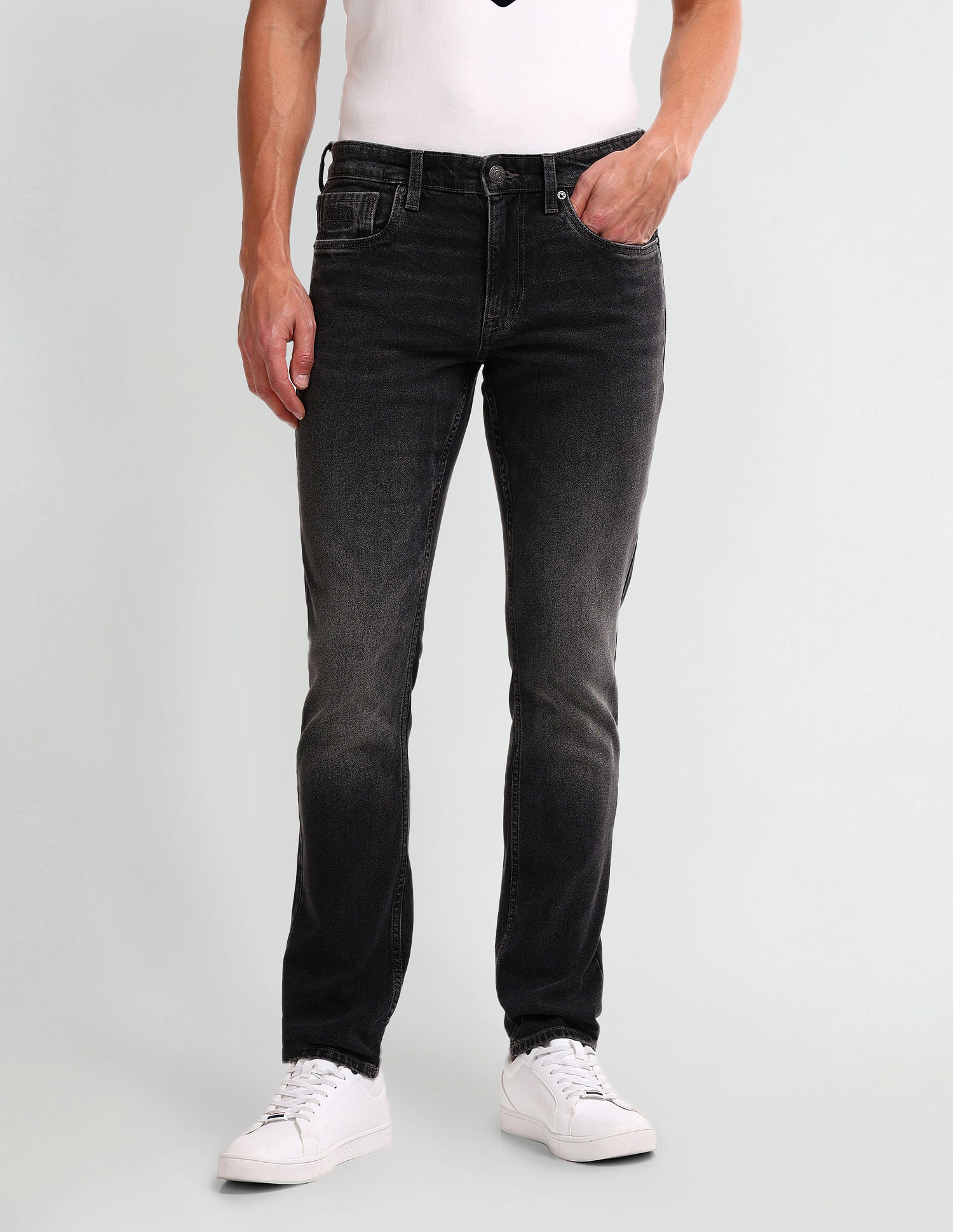 Brandon Slim Tapered Grey Jeans Grey - U.S. Polo Assn. India | Large