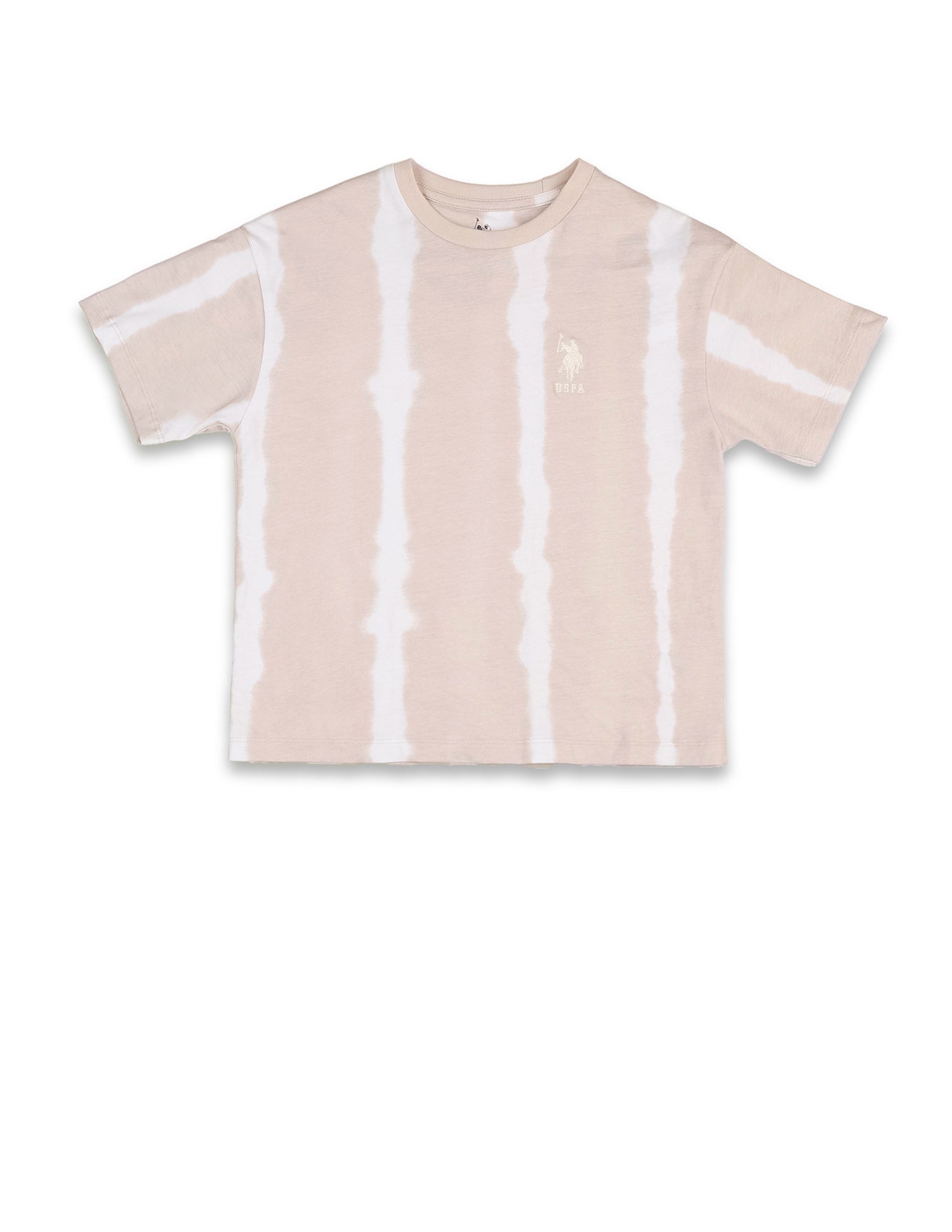 Boys All Over Printed Relaxed Fit T-Shirt Beige - U.S. POLO ASSN. | Large