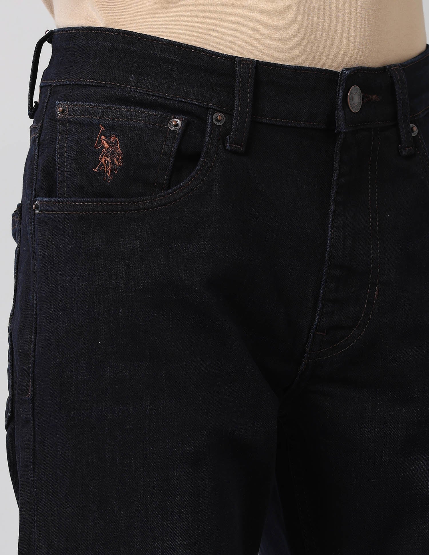 Harold Slim Straight Fit Blue Vintage Jeans Dark Wash - U.S. Polo Assn. India | Large