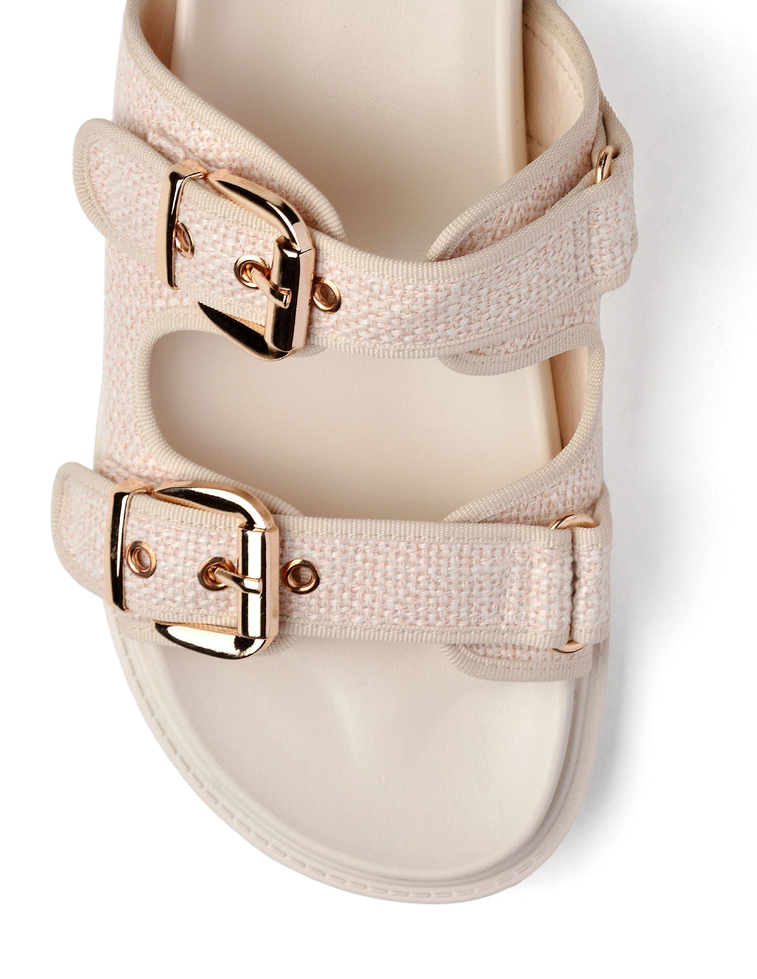 Textured Marcella Slippers Beige - U.S. Polo Assn. India | Large